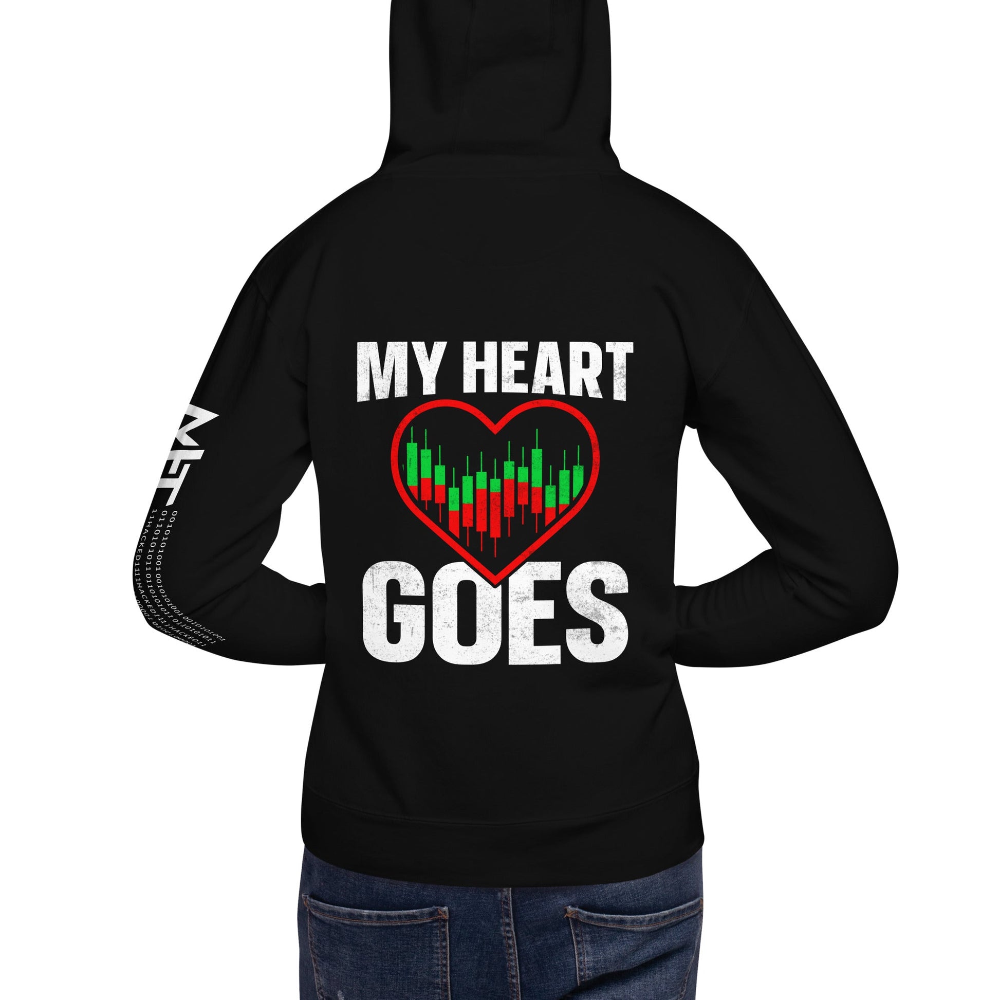 My Heart Goes - Unisex Hoodie ( Back Print ) by DarkByteGear