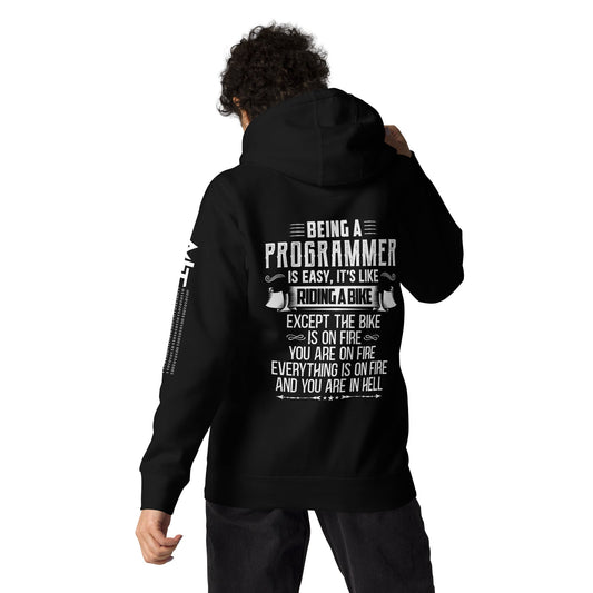 Being a Programmer is easy - Unisex Hoodie ( Back Print ) by DarkByteGear