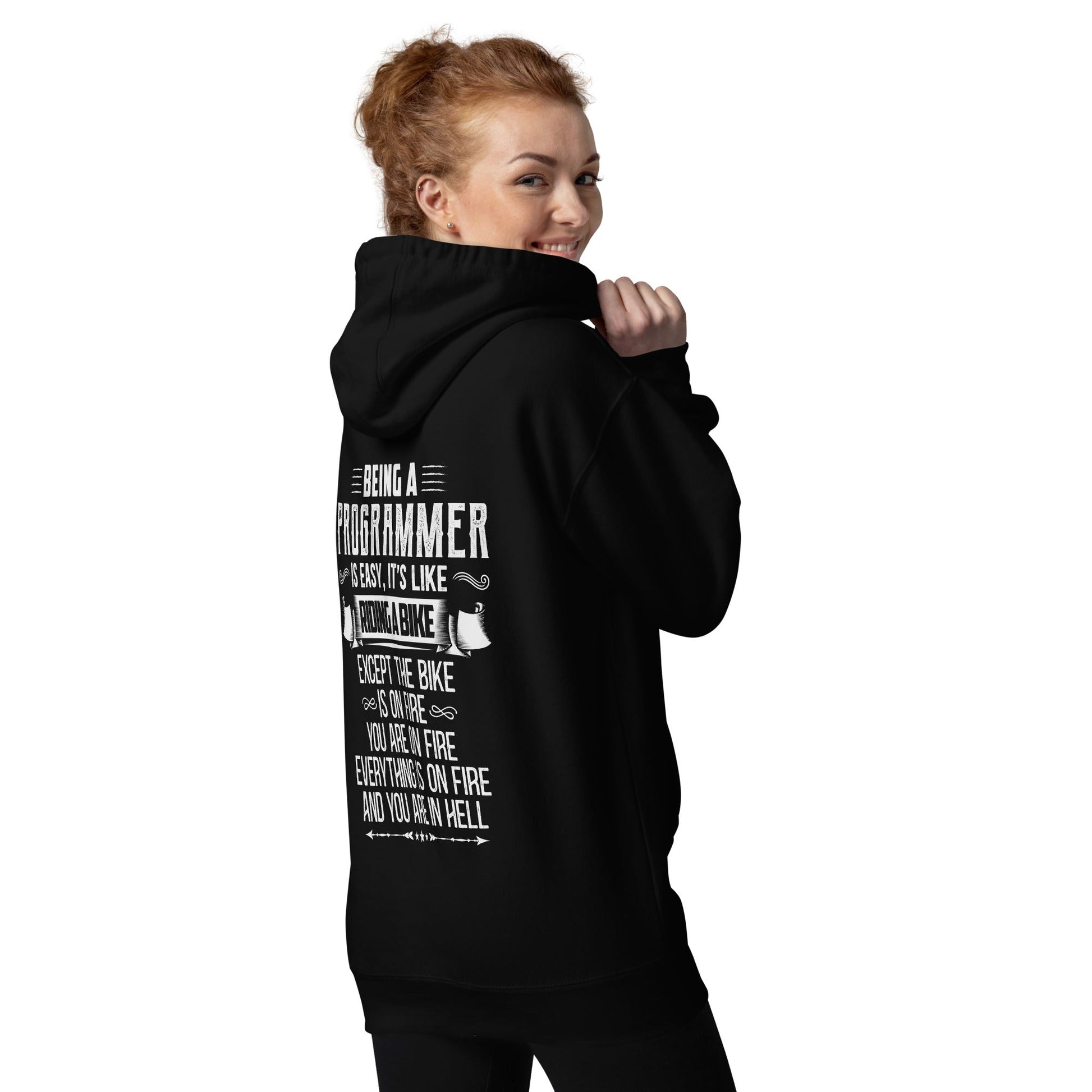 Being a Programmer is easy - Unisex Hoodie ( Back Print ) by DarkByteGear