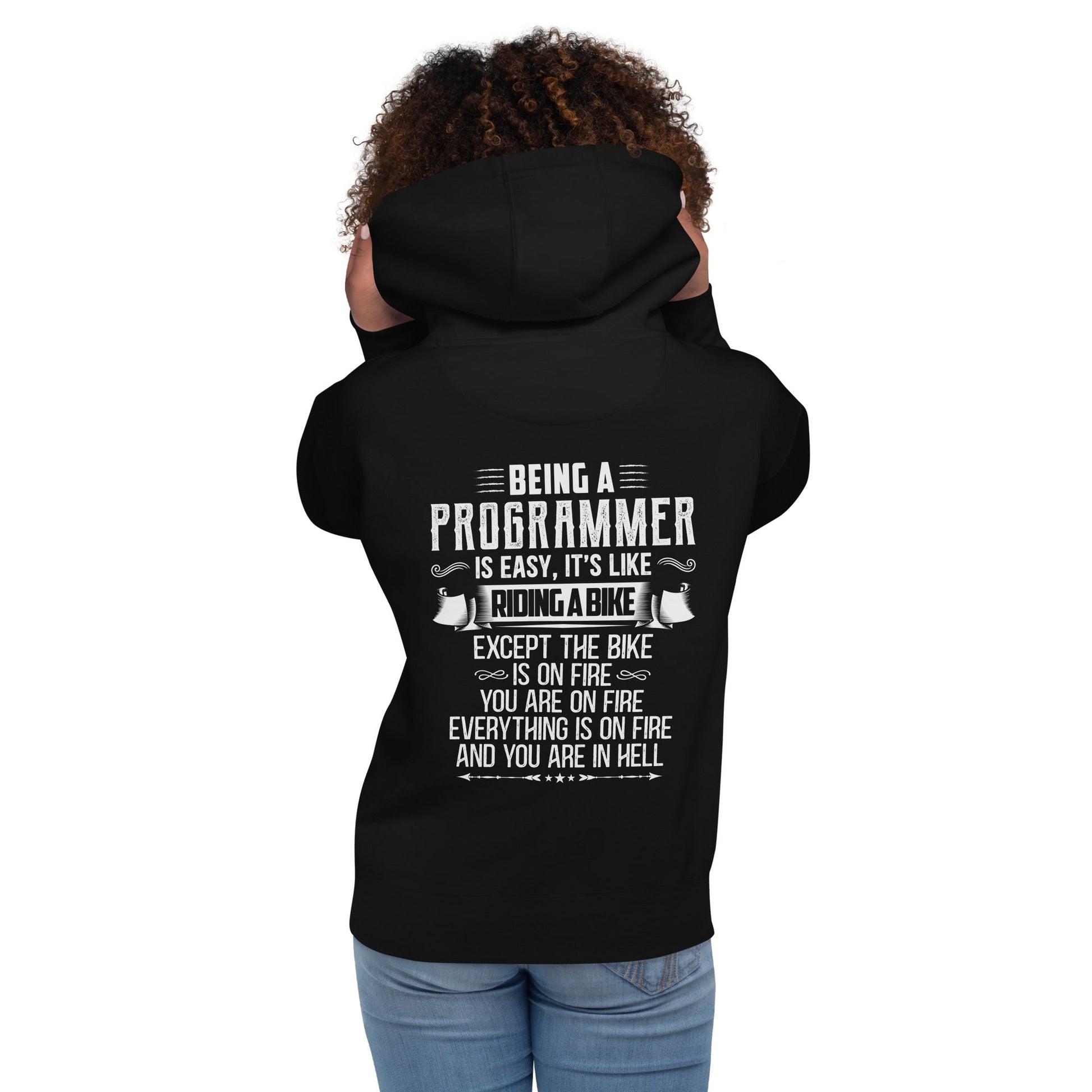 Being a Programmer is easy - Unisex Hoodie ( Back Print ) by DarkByteGear