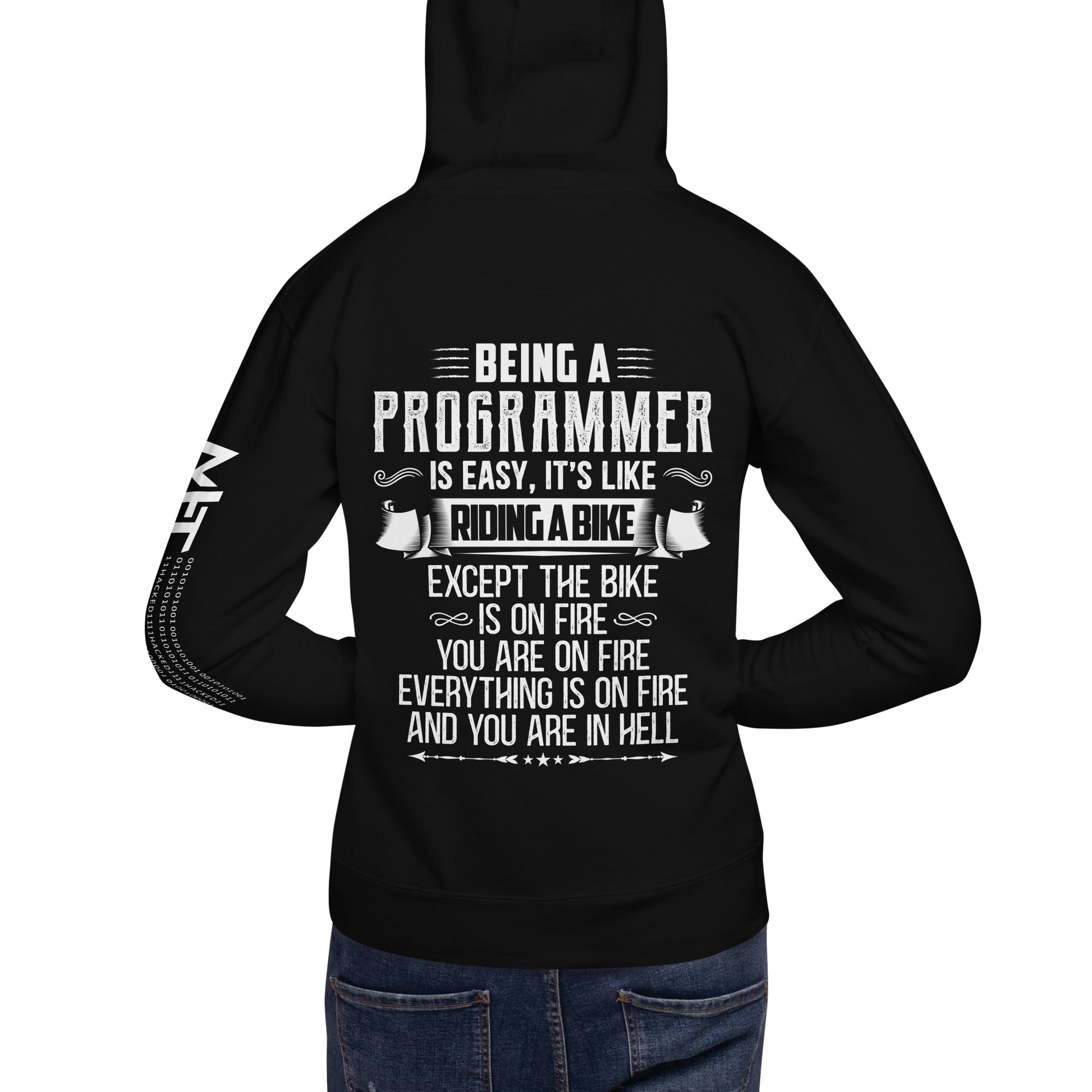 Being a Programmer is easy - Unisex Hoodie ( Back Print ) by DarkByteGear