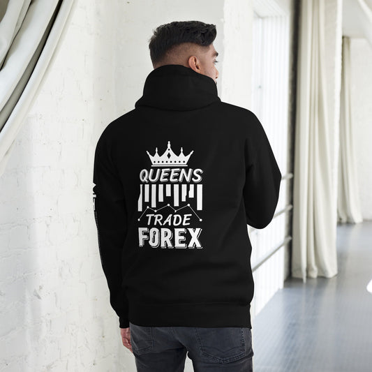 Queens Trade Forex - Unisex Hoodie ( Back Print ) by DarkByteGear