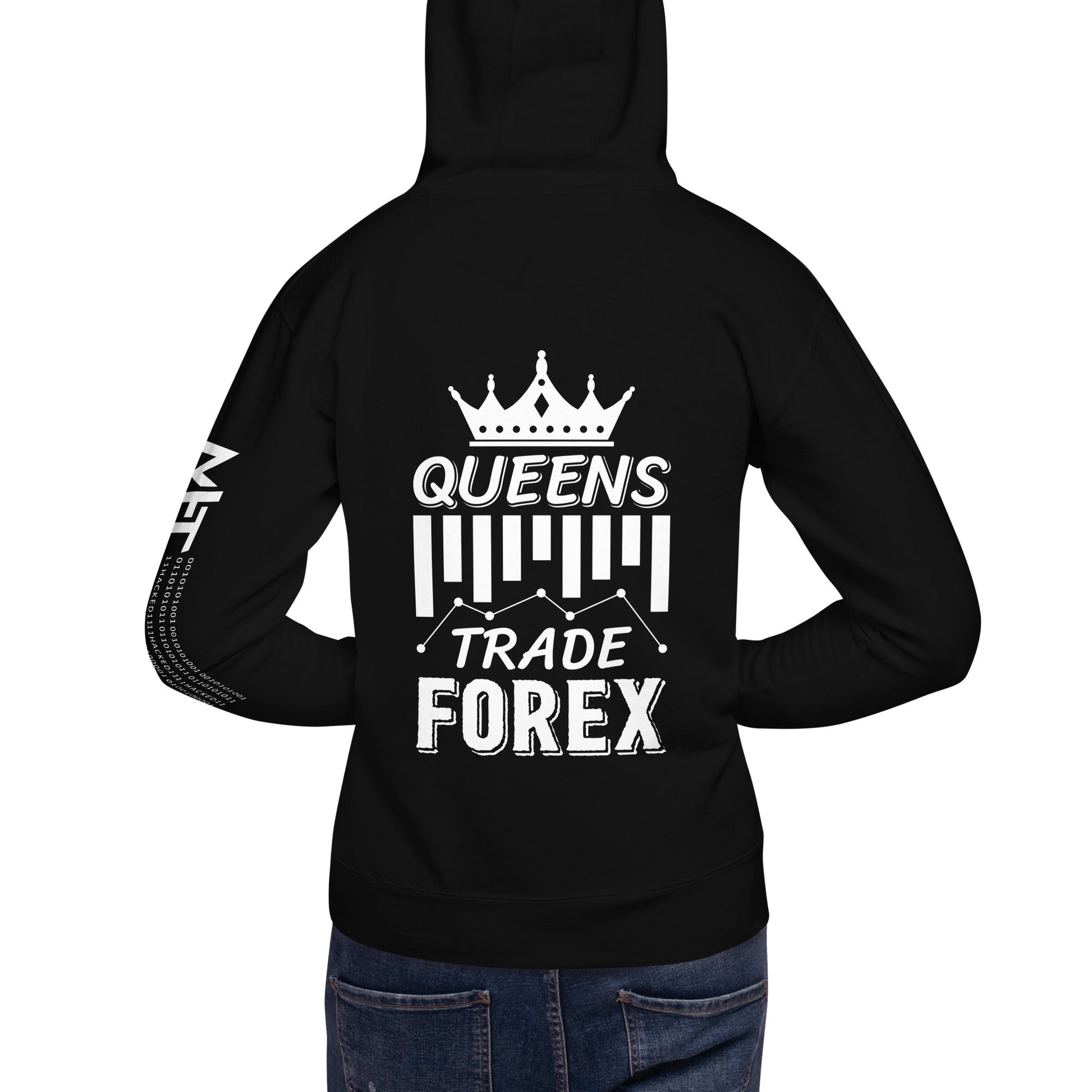 Queens Trade Forex - Unisex Hoodie ( Back Print ) by DarkByteGear