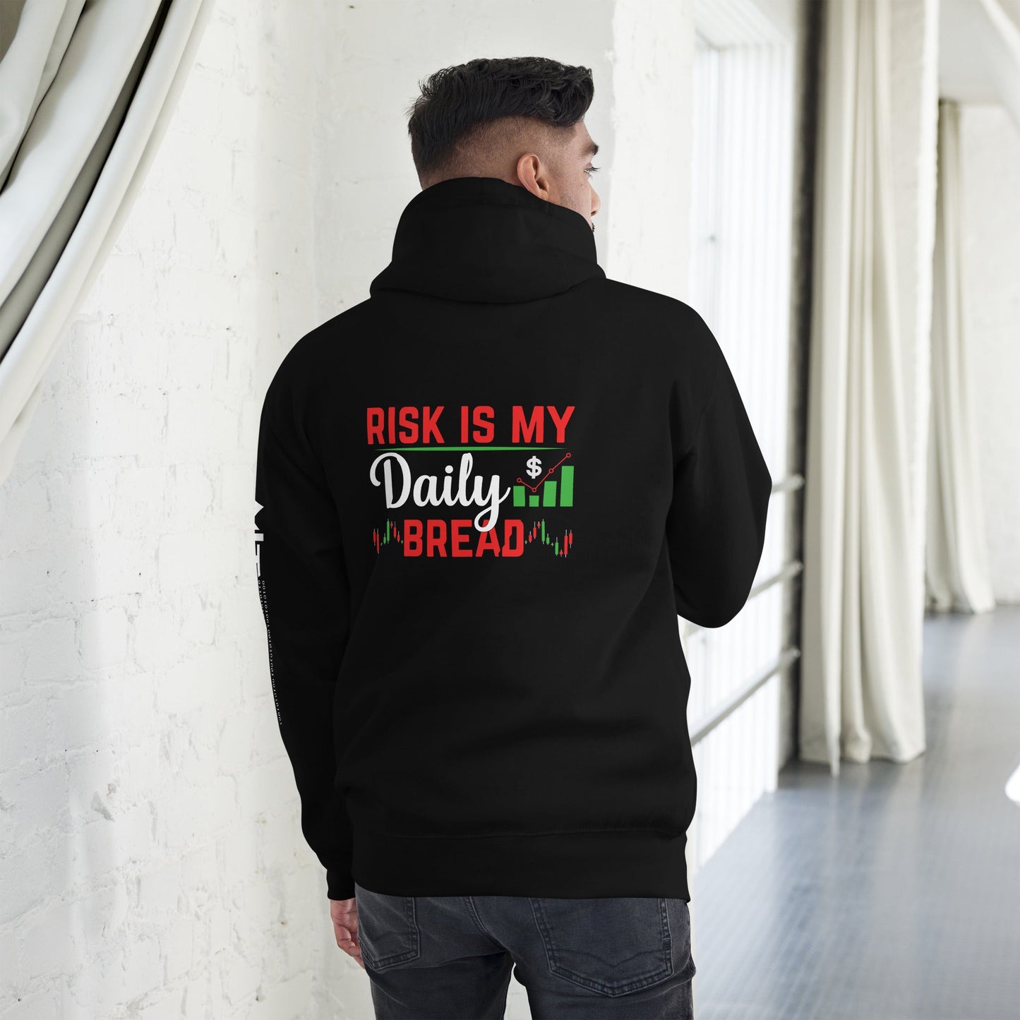 Risk is my Daily Bread - Unisex Hoodie ( Back Print ) by DarkByteGear