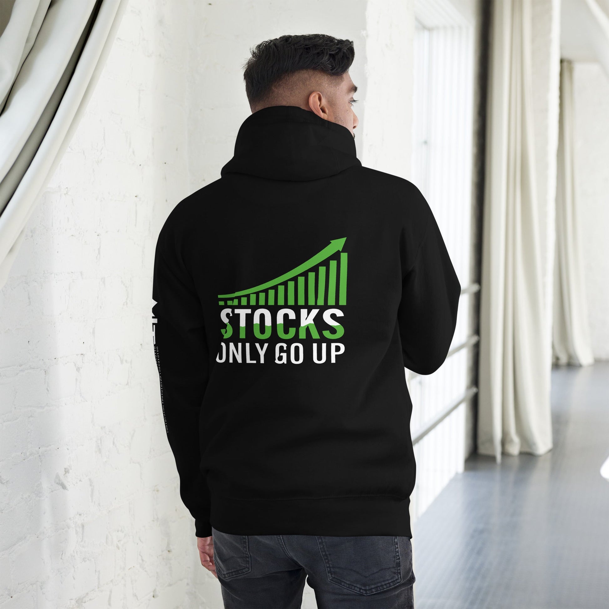 Stocks only Go up - Unisex Hoodie ( Back Print ) by DarkByteGear