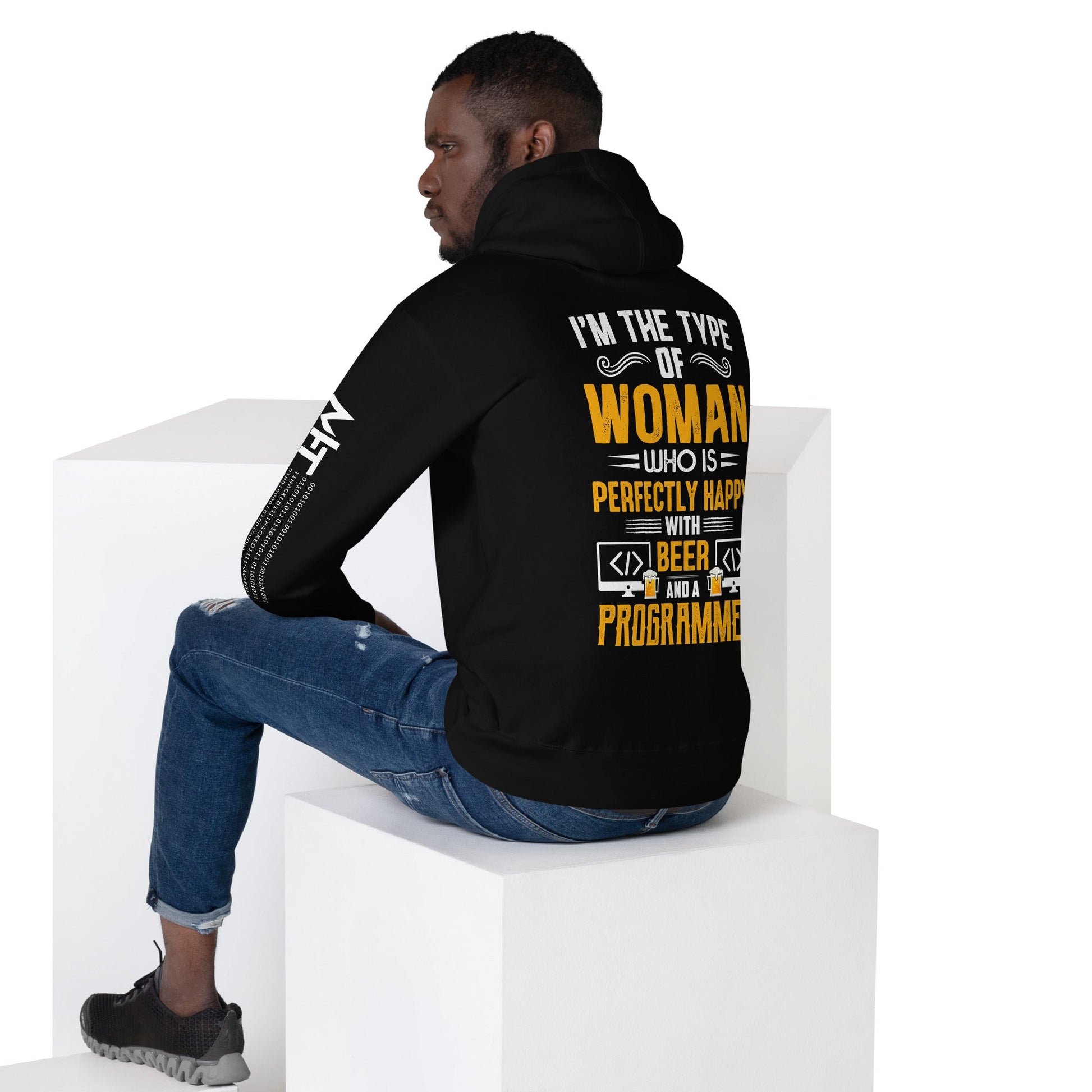 I am the Type of Woman who is perfectly happy with Beer and a Programmer - Unisex Hoodie by DarkByteGear