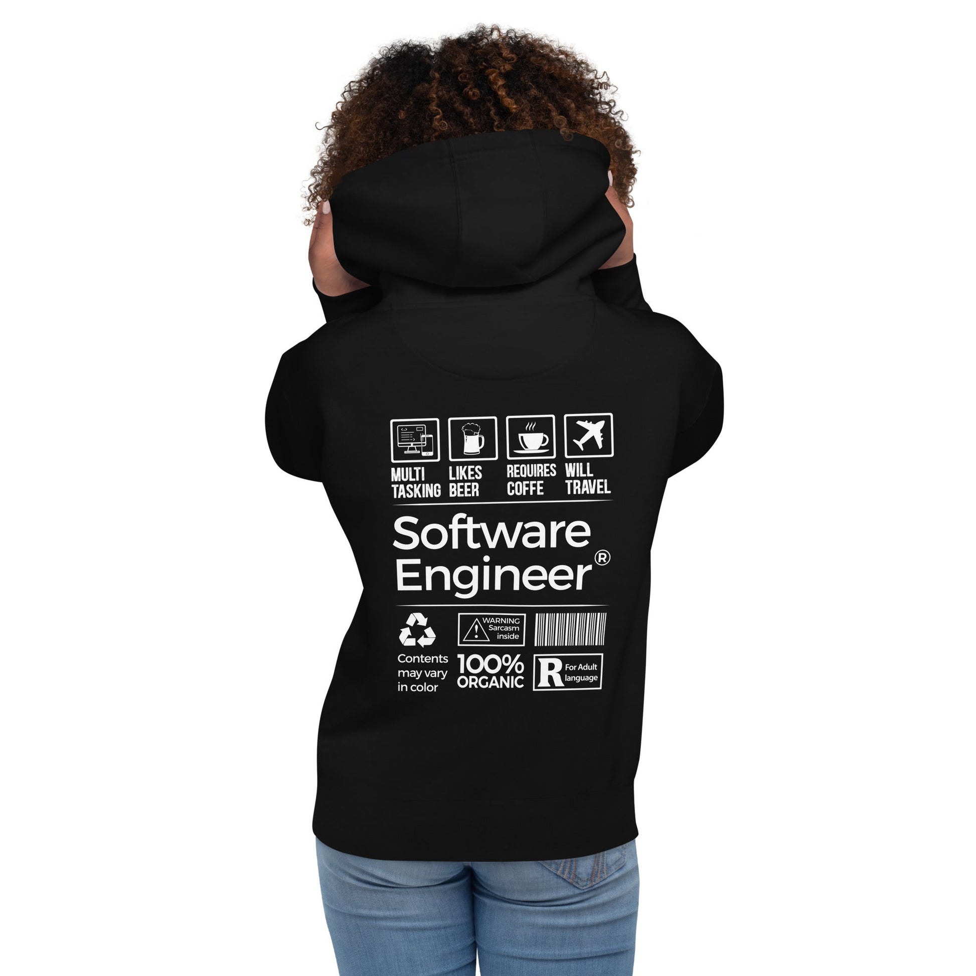 Software Engineer V2 - Unisex Hoodie ( Back Print ) by DarkByteGear