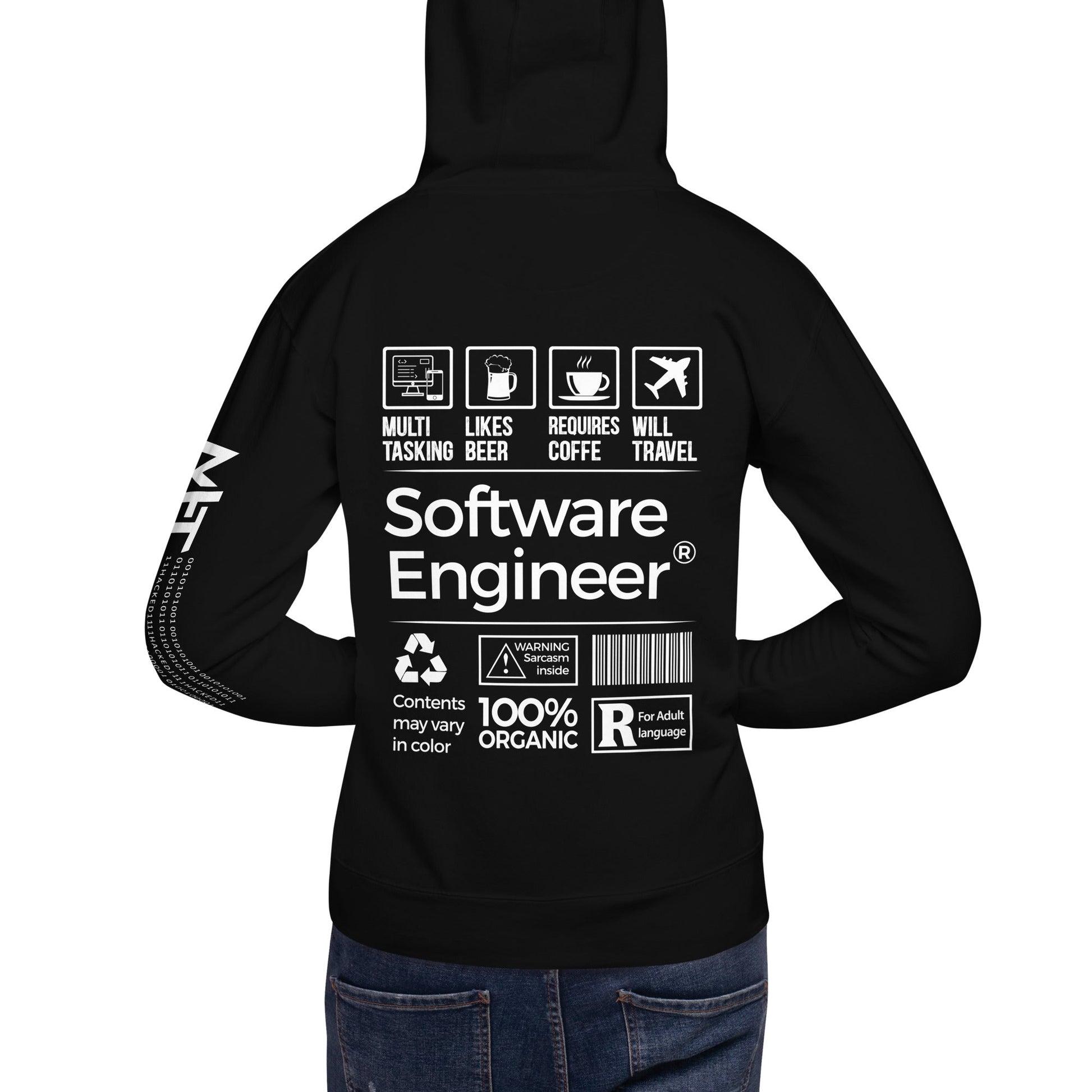 Software Engineer V2 - Unisex Hoodie ( Back Print ) by DarkByteGear