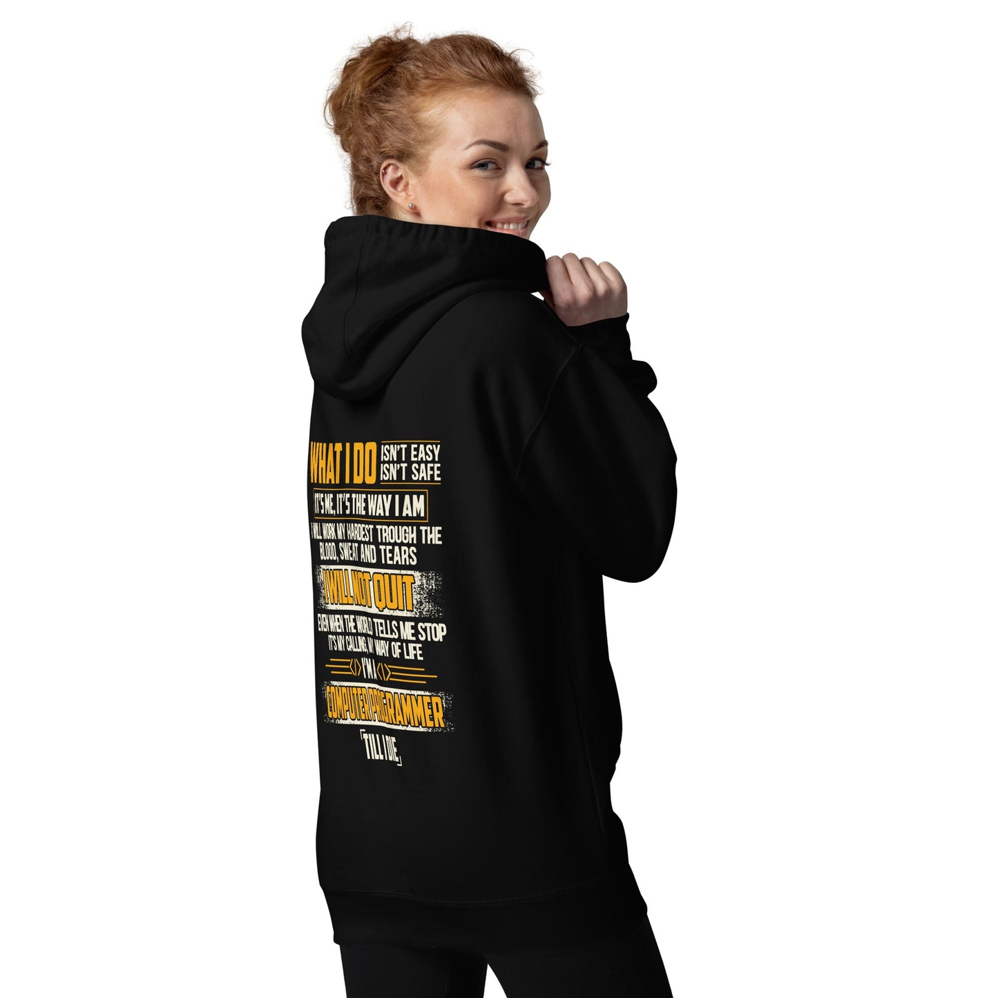 What I do - Unisex Hoodie ( Back Print ) by DarkByteGear