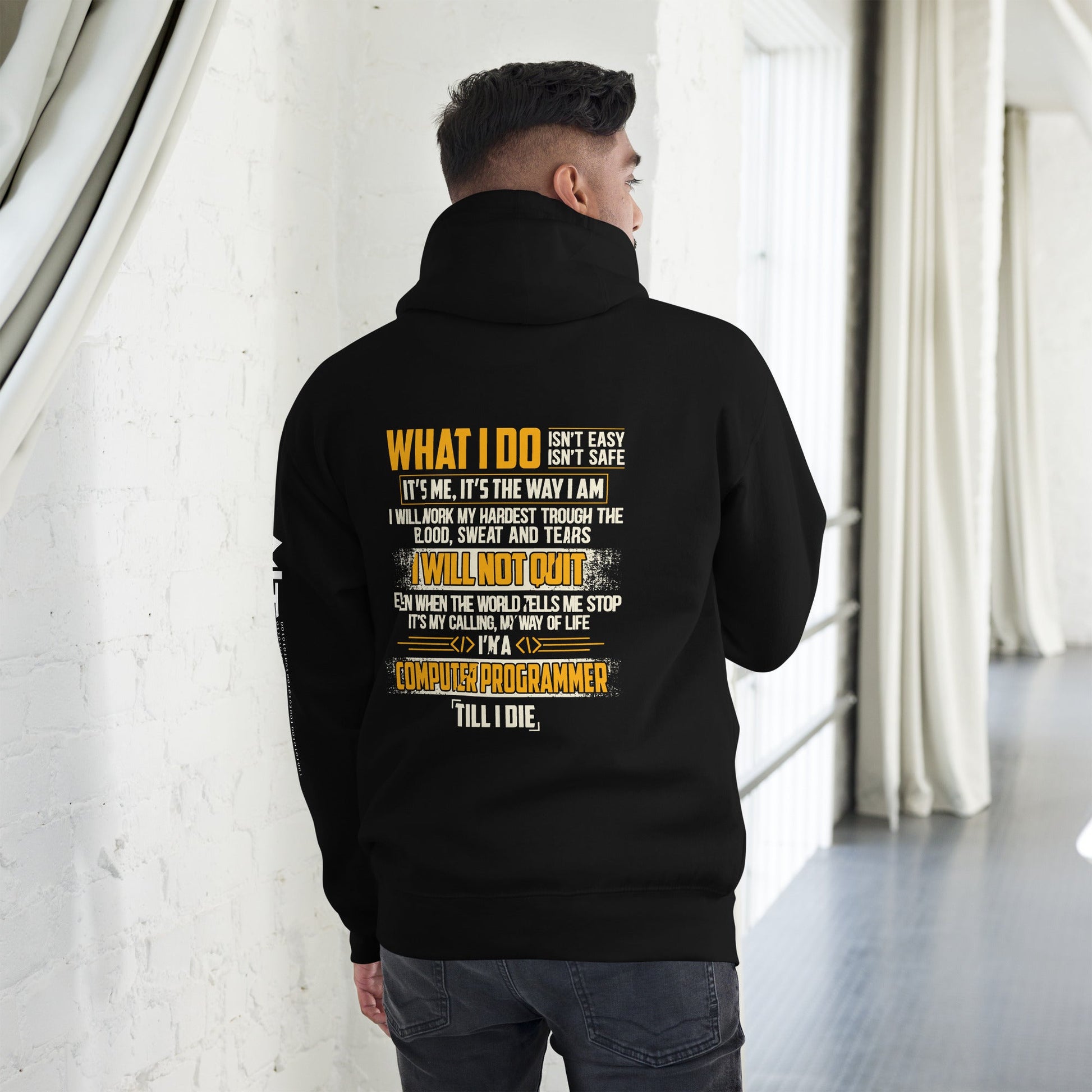 What I do - Unisex Hoodie ( Back Print ) by DarkByteGear
