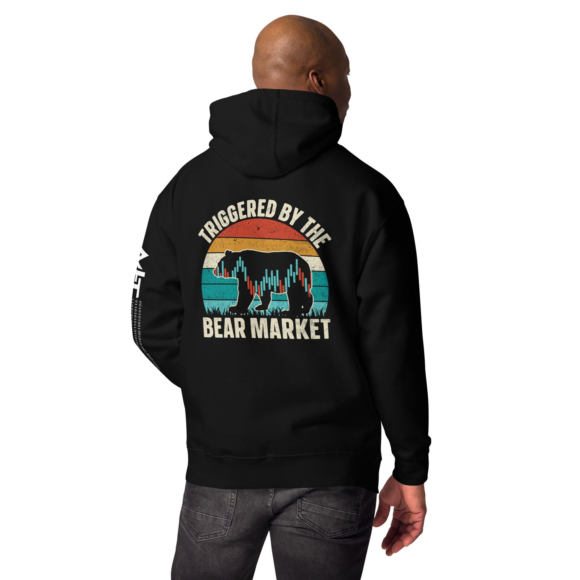 Triggered by the Bear Market - Unisex Hoodie ( Back Print ) by DarkByteGear