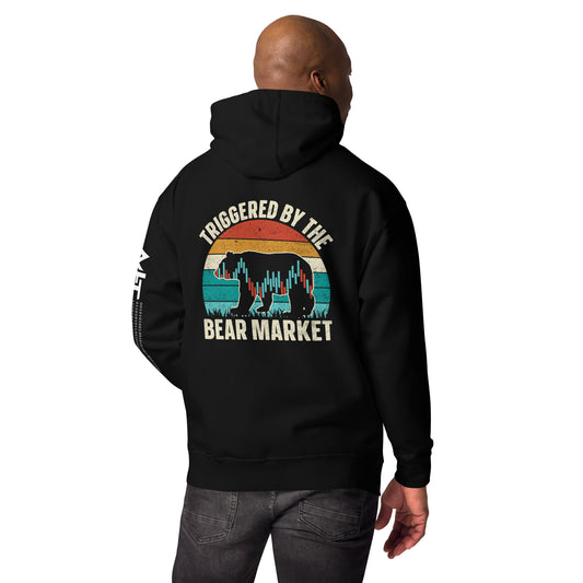Triggered by the Bear Market - Unisex Hoodie ( Back Print ) by DarkByteGear