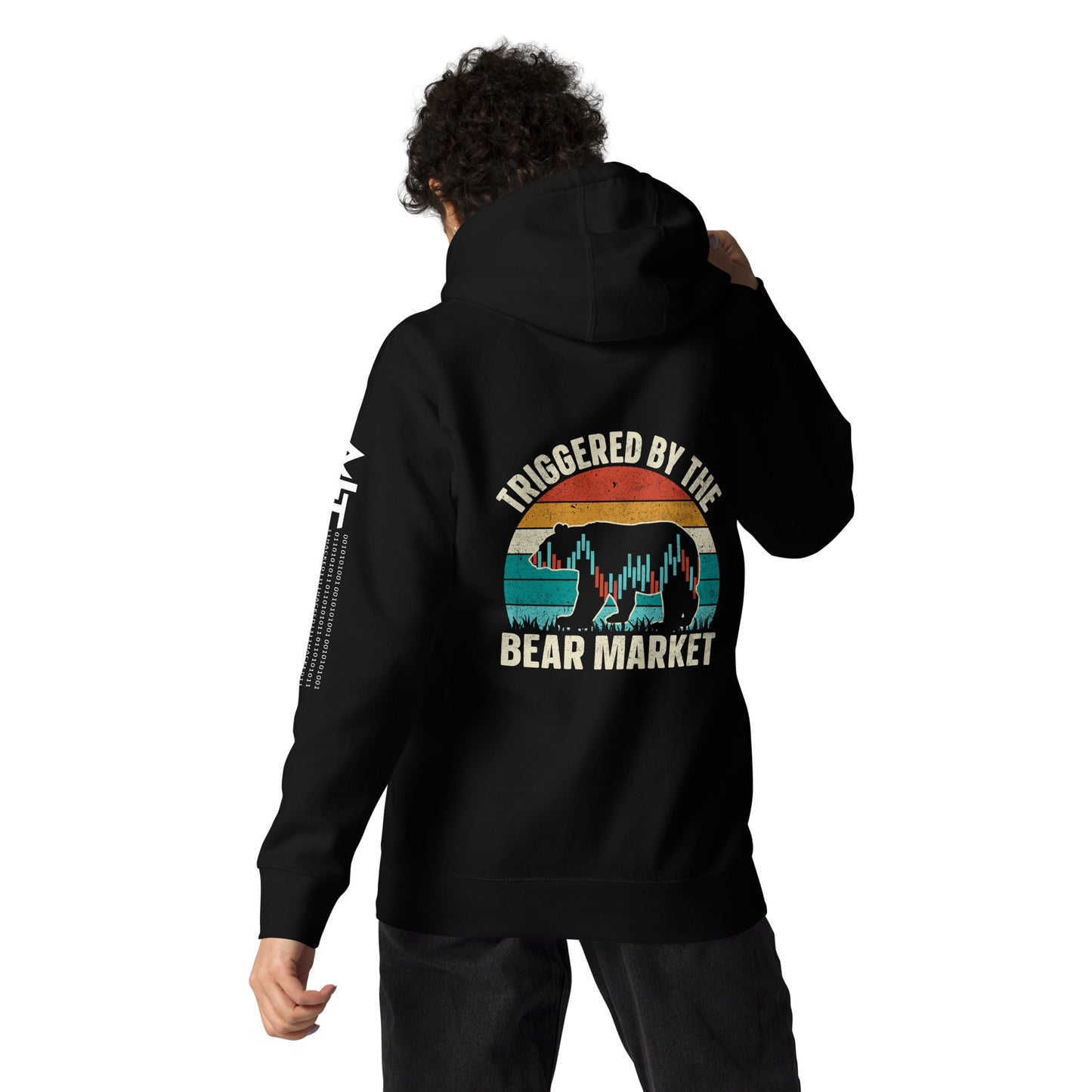 Triggered by the Bear Market - Unisex Hoodie ( Back Print ) by DarkByteGear