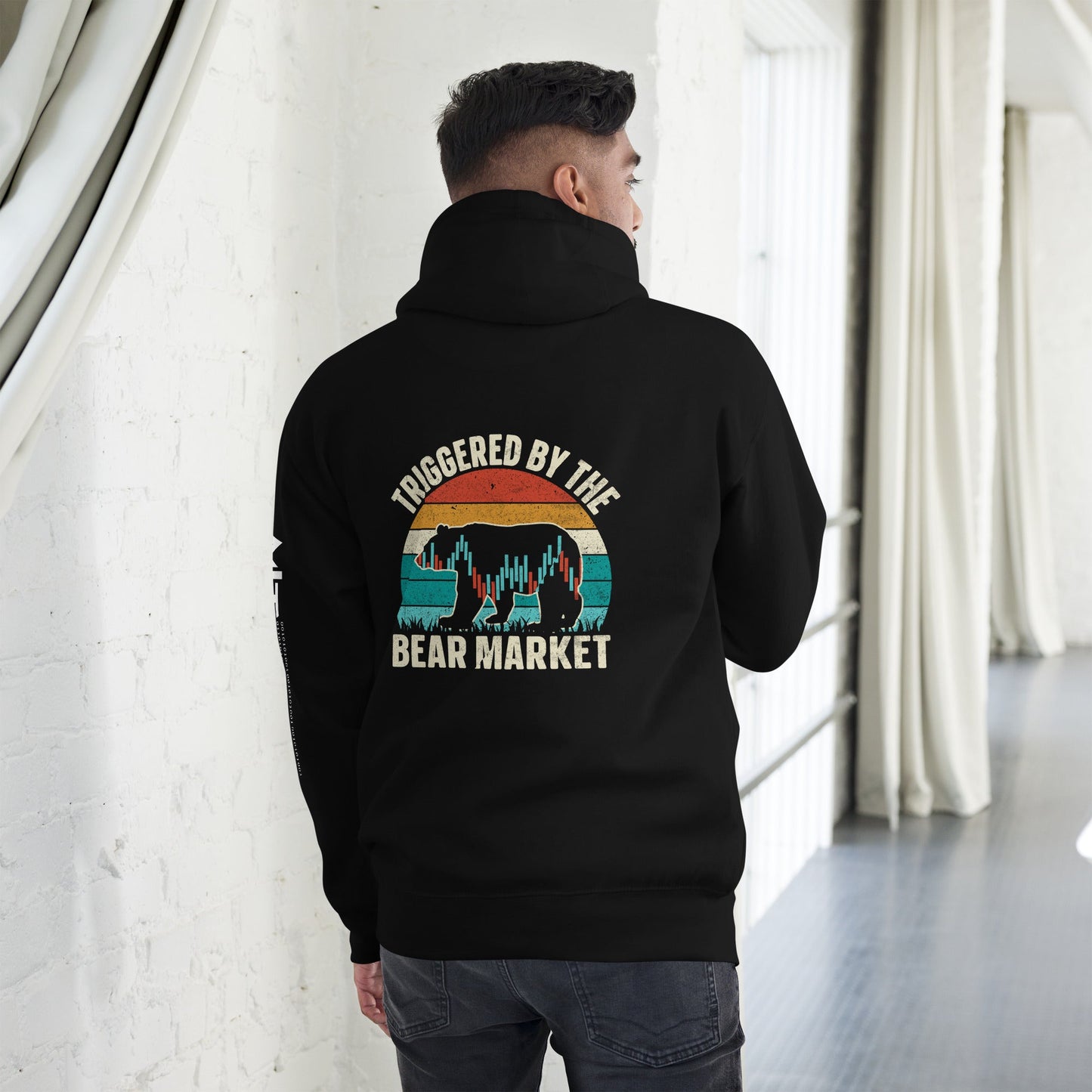 Triggered by the Bear Market - Unisex Hoodie ( Back Print ) by DarkByteGear