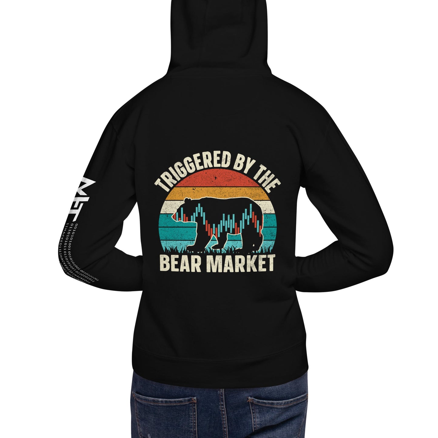 Triggered by the Bear Market - Unisex Hoodie ( Back Print ) by DarkByteGear