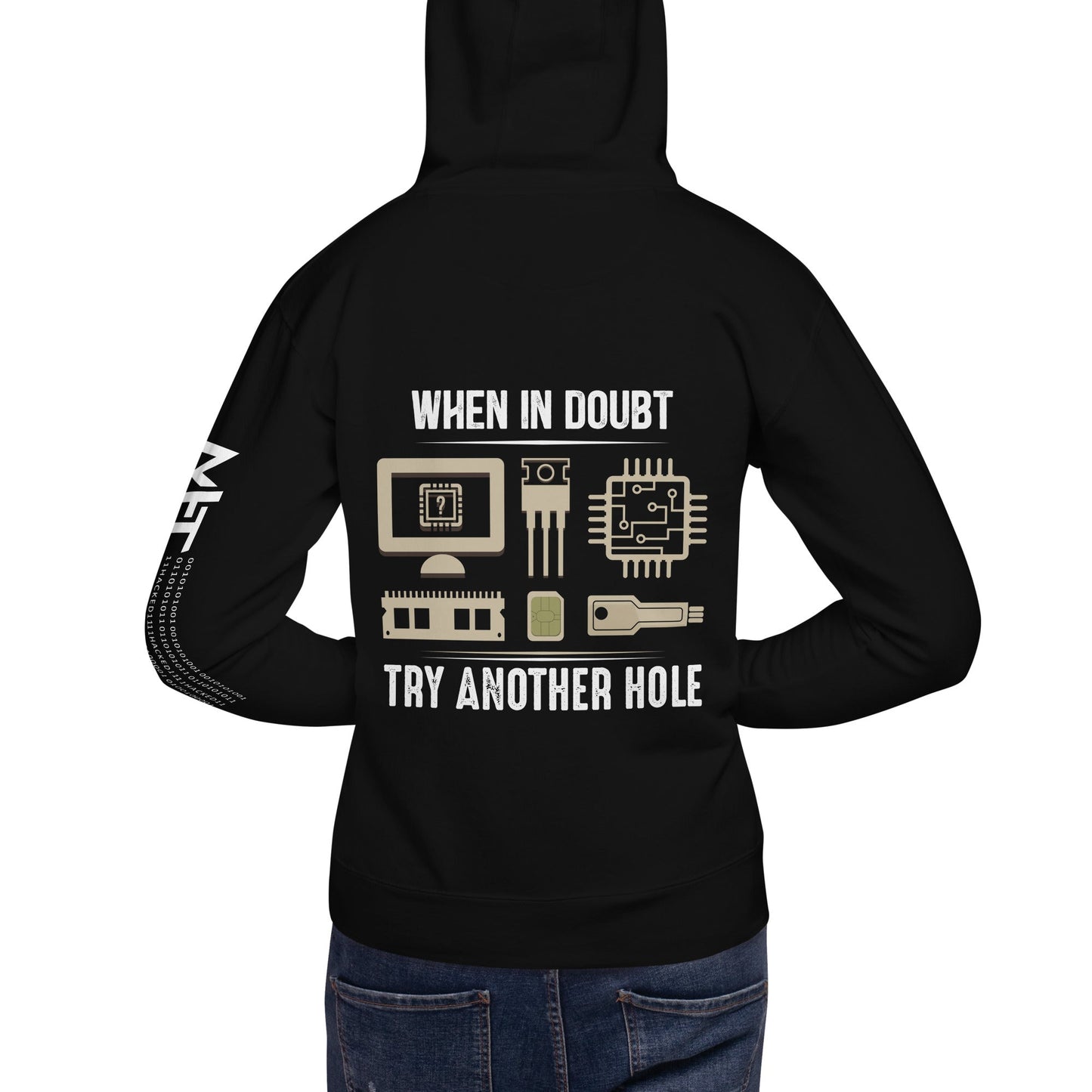 When in doubt, Try another hole V1 - Unisex Hoodie( Back Print ) by DarkByteGear