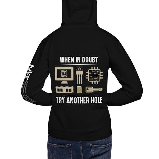 When in doubt, Try another hole V1 - Unisex Hoodie( Back Print ) by DarkByteGear