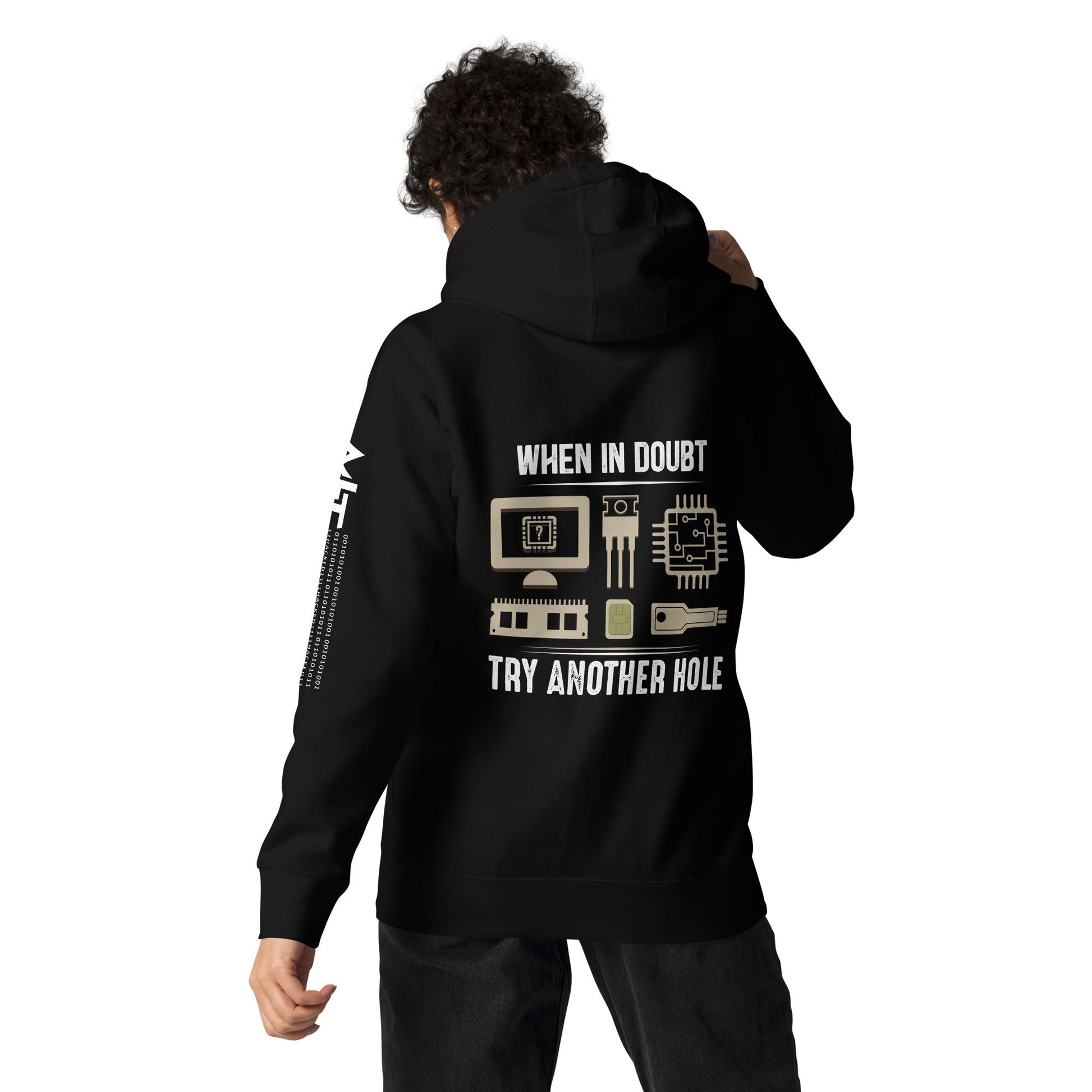 When in doubt, Try another hole V1 - Unisex Hoodie( Back Print ) by DarkByteGear