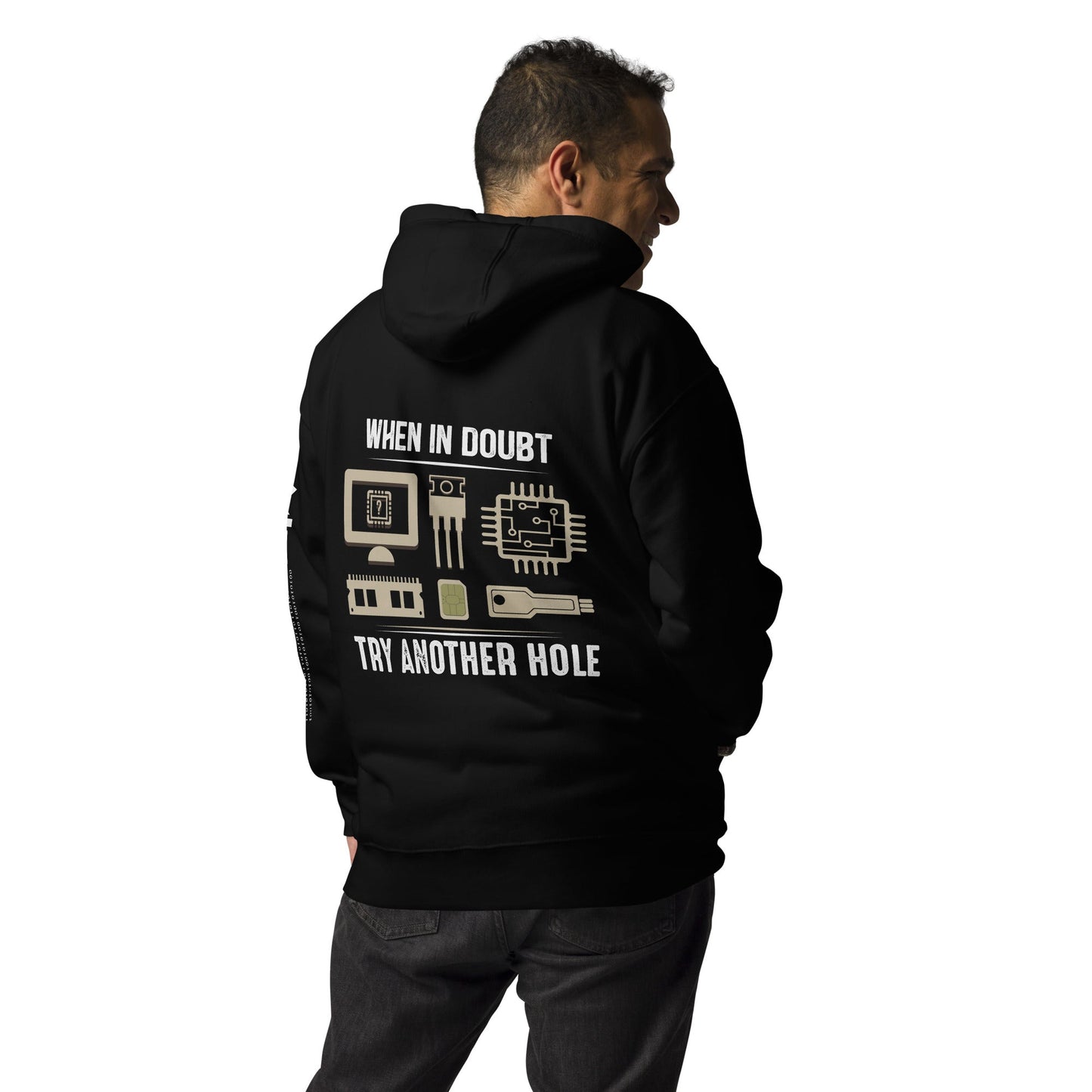 When in doubt, Try another hole V1 - Unisex Hoodie( Back Print ) by DarkByteGear