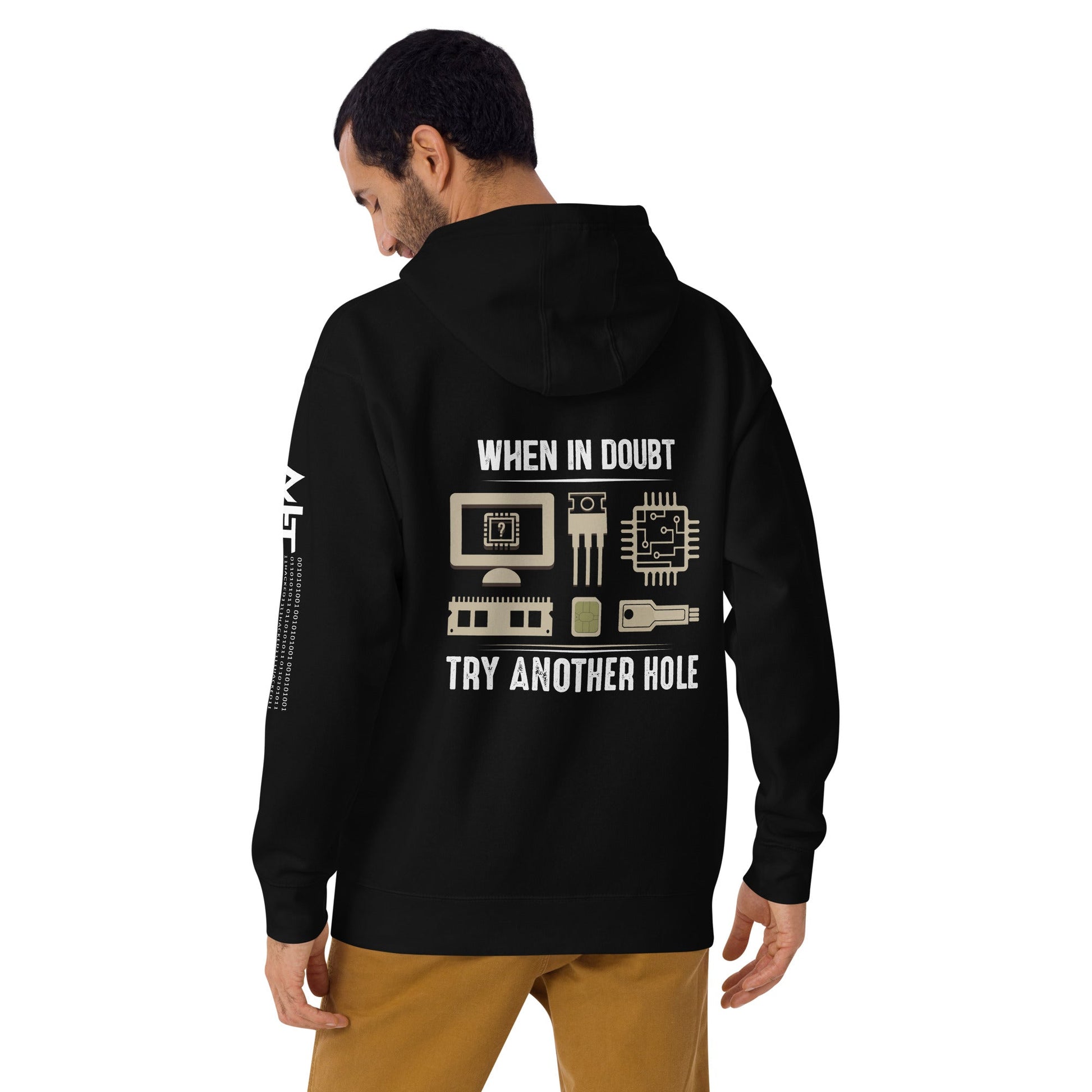 When in doubt, Try another hole V1 - Unisex Hoodie( Back Print ) by DarkByteGear