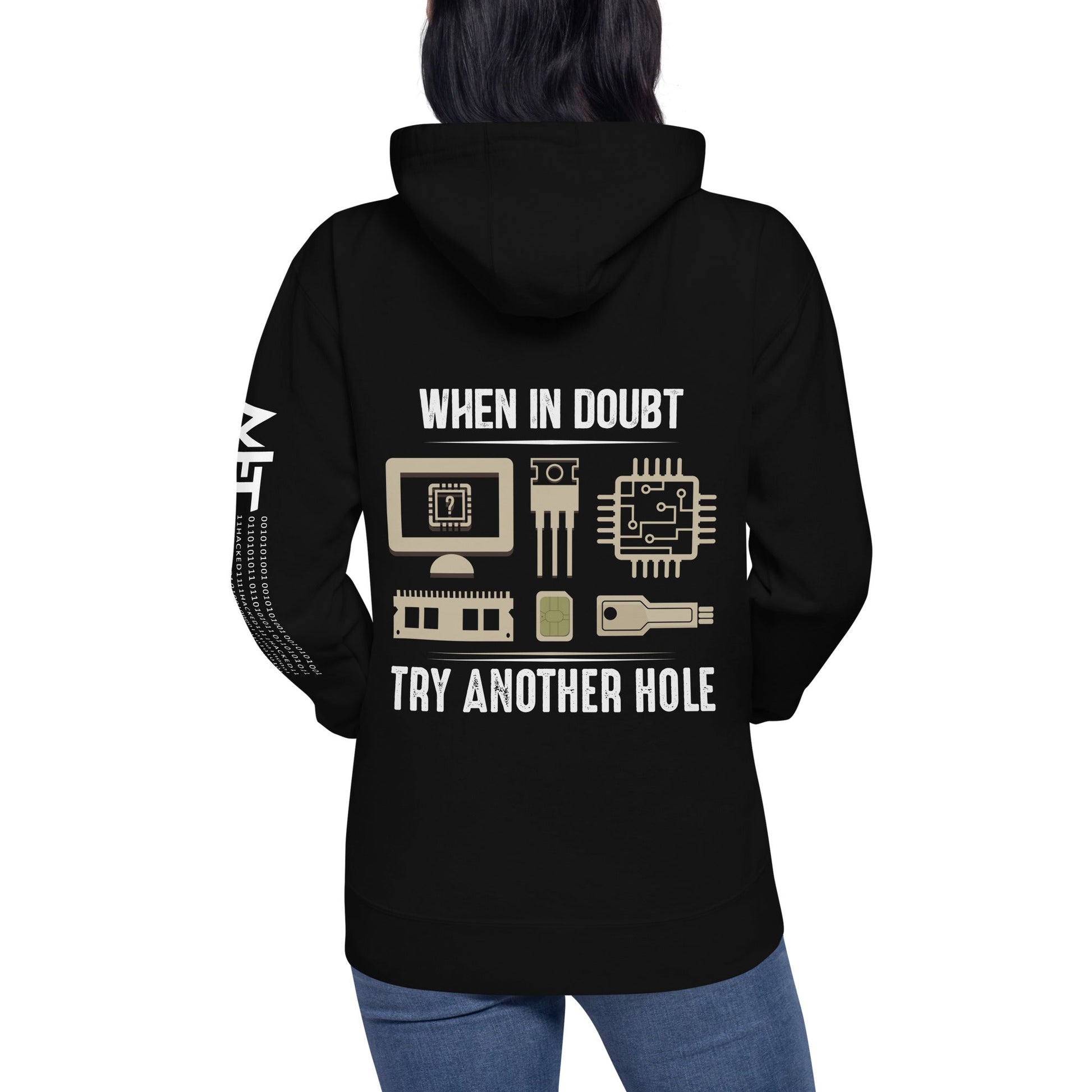 When in doubt, Try another hole V1 - Unisex Hoodie( Back Print ) by DarkByteGear
