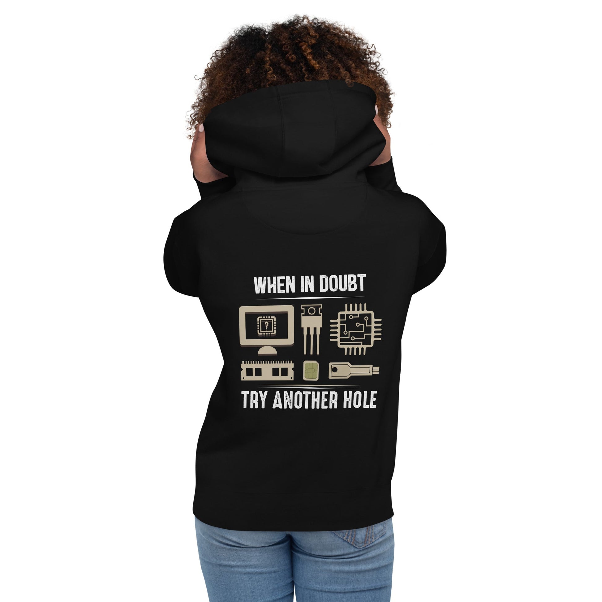When in doubt, Try another hole V1 - Unisex Hoodie( Back Print ) by DarkByteGear