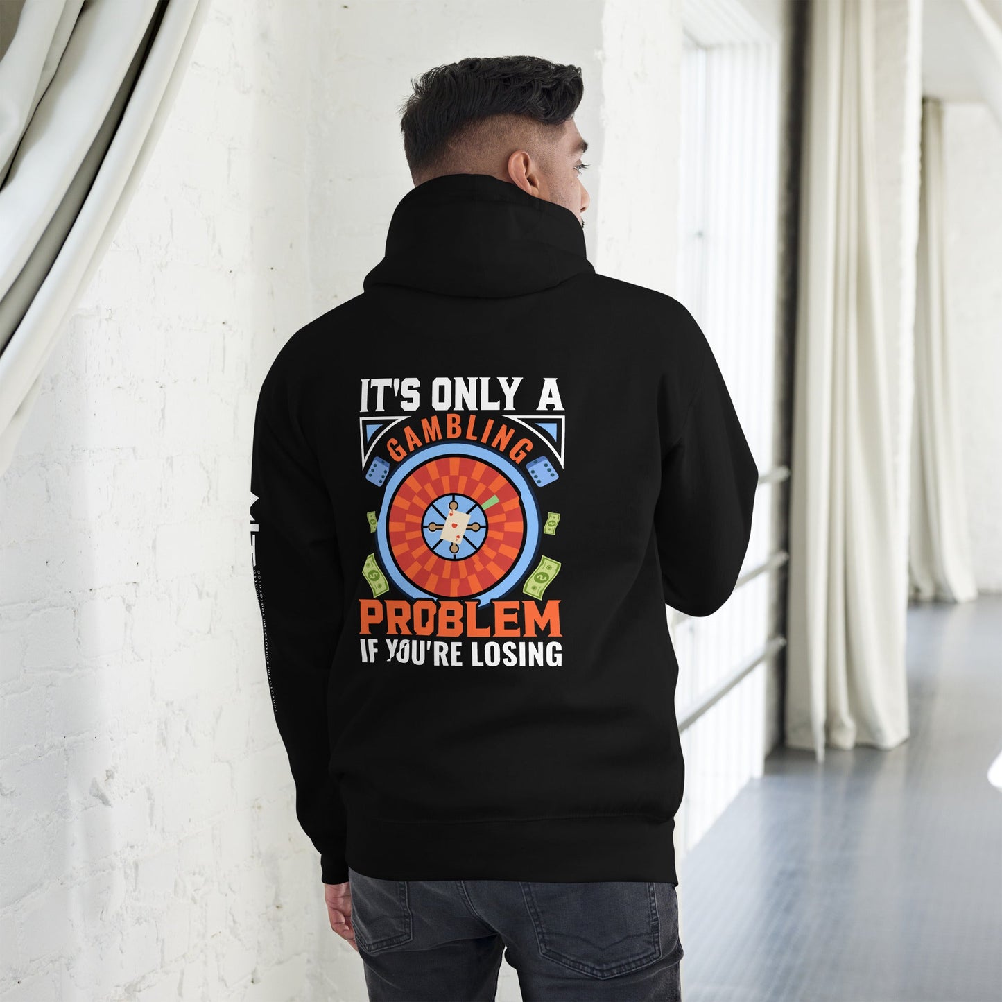 It's only a Gambling Problem, if I am losing V1 - Unisex Hoodie ( Back Print ) by DarkByteGear