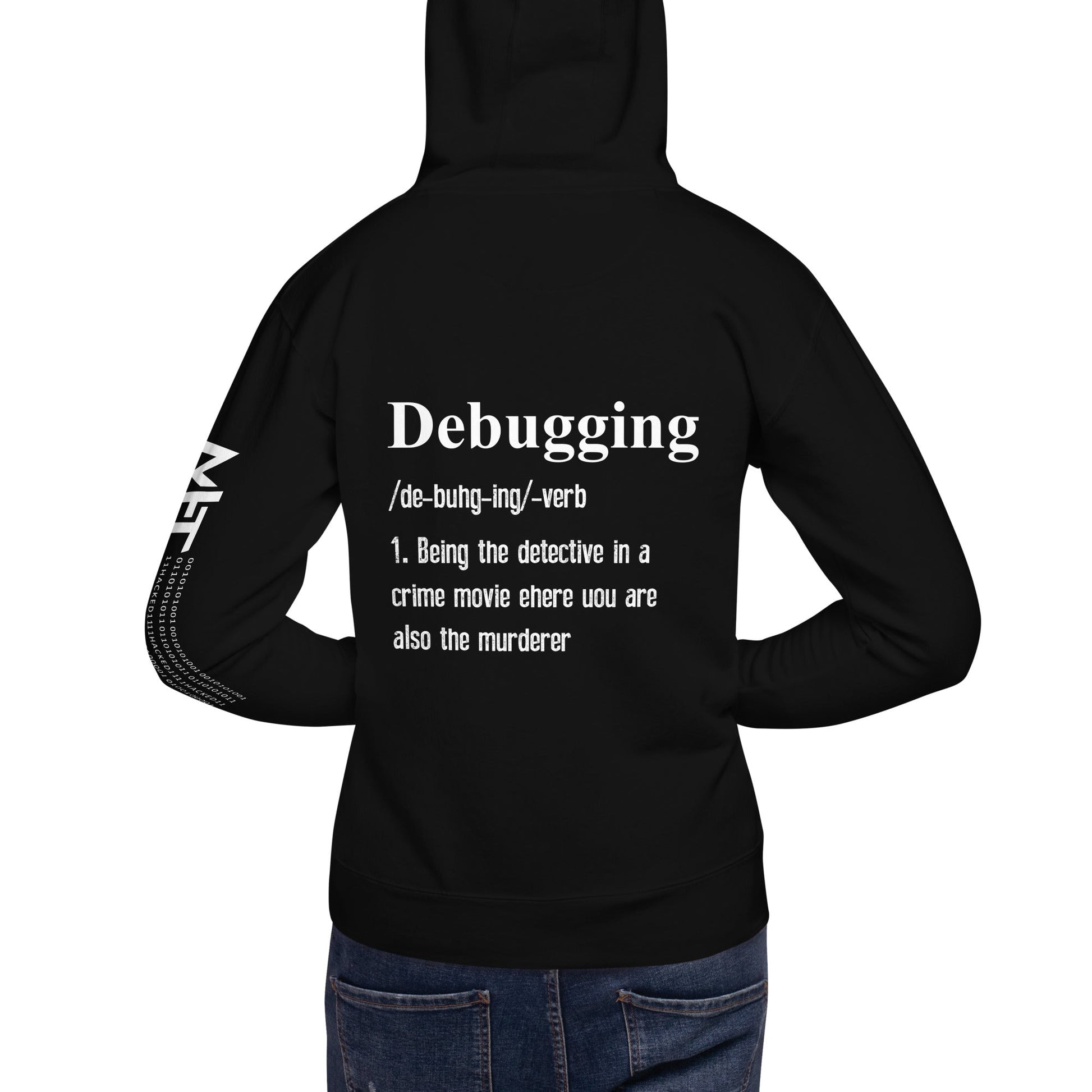 Debugging Definition V1 - Unisex Hoodie ( Back Print ) by DarkByteGear
