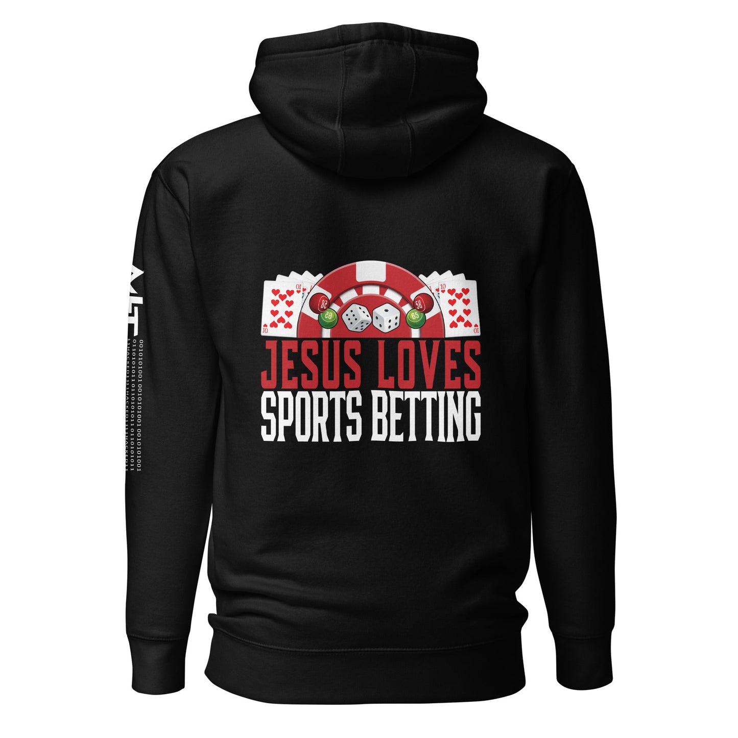 Jesus Loves Sports Betting - Unisex Hoodie ( Back Print ) by DarkByteGear