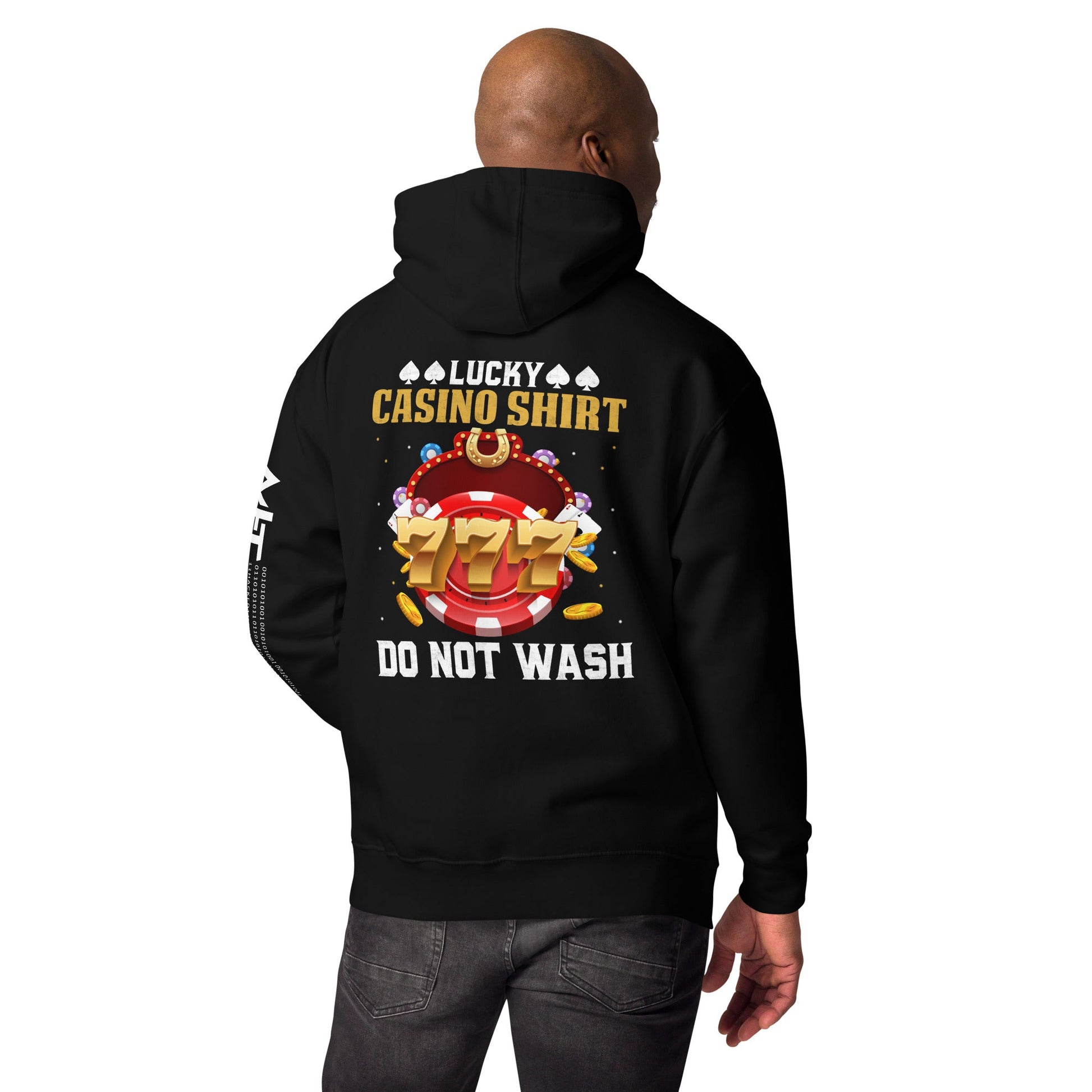 Lucky Casino Shirt Do Not Wash - Unisex Hoodie ( Back Print ) by DarkByteGear
