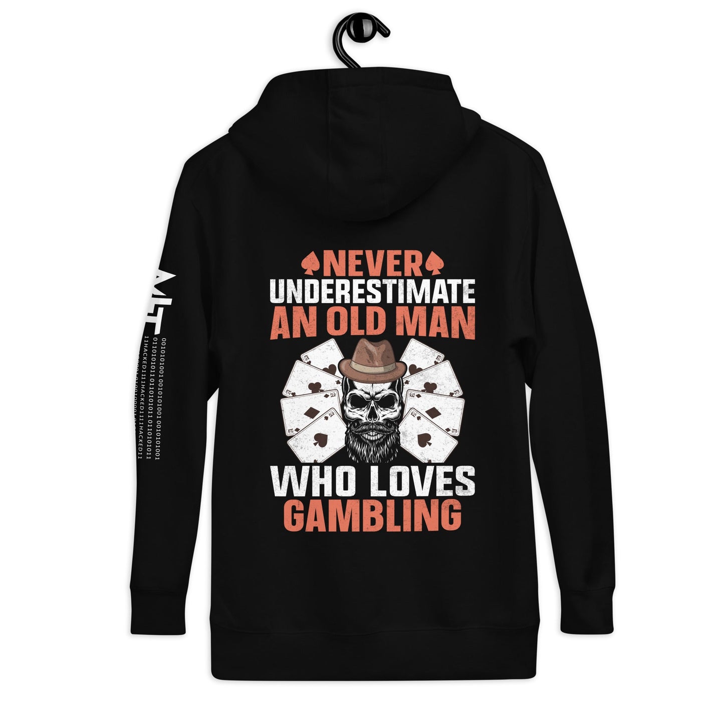 Never Underestimate an old man who Loves gambling - Unisex Hoodie ( Back Print ) by DarkByteGear