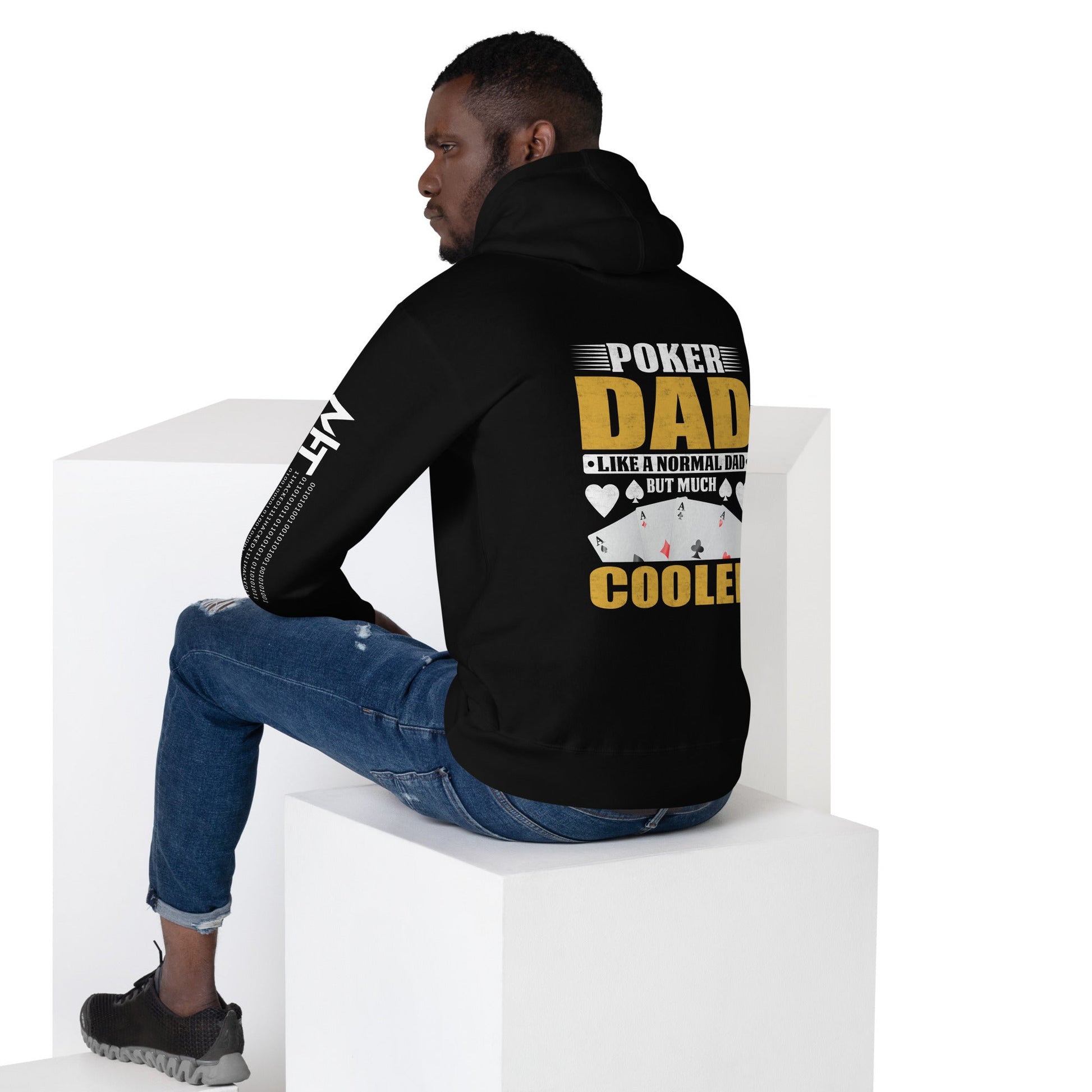 Poker Dad is like a Normal Dad but much Cooler - Unisex Hoodie ( Back Print ) by DarkByteGear