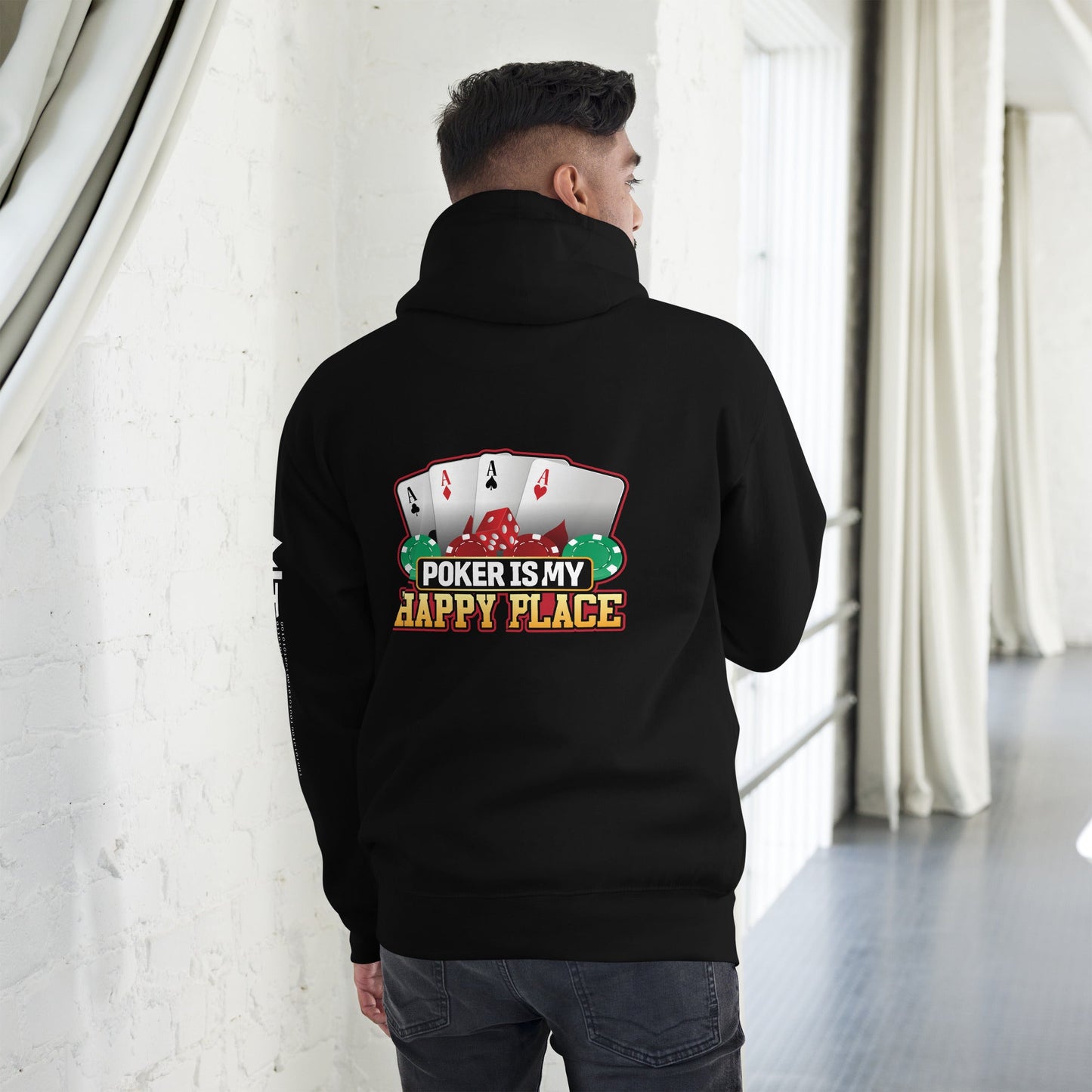 Poker Dad is like a Normal Dad but much Cooler - Unisex Hoodie ( Back Print ) by DarkByteGear