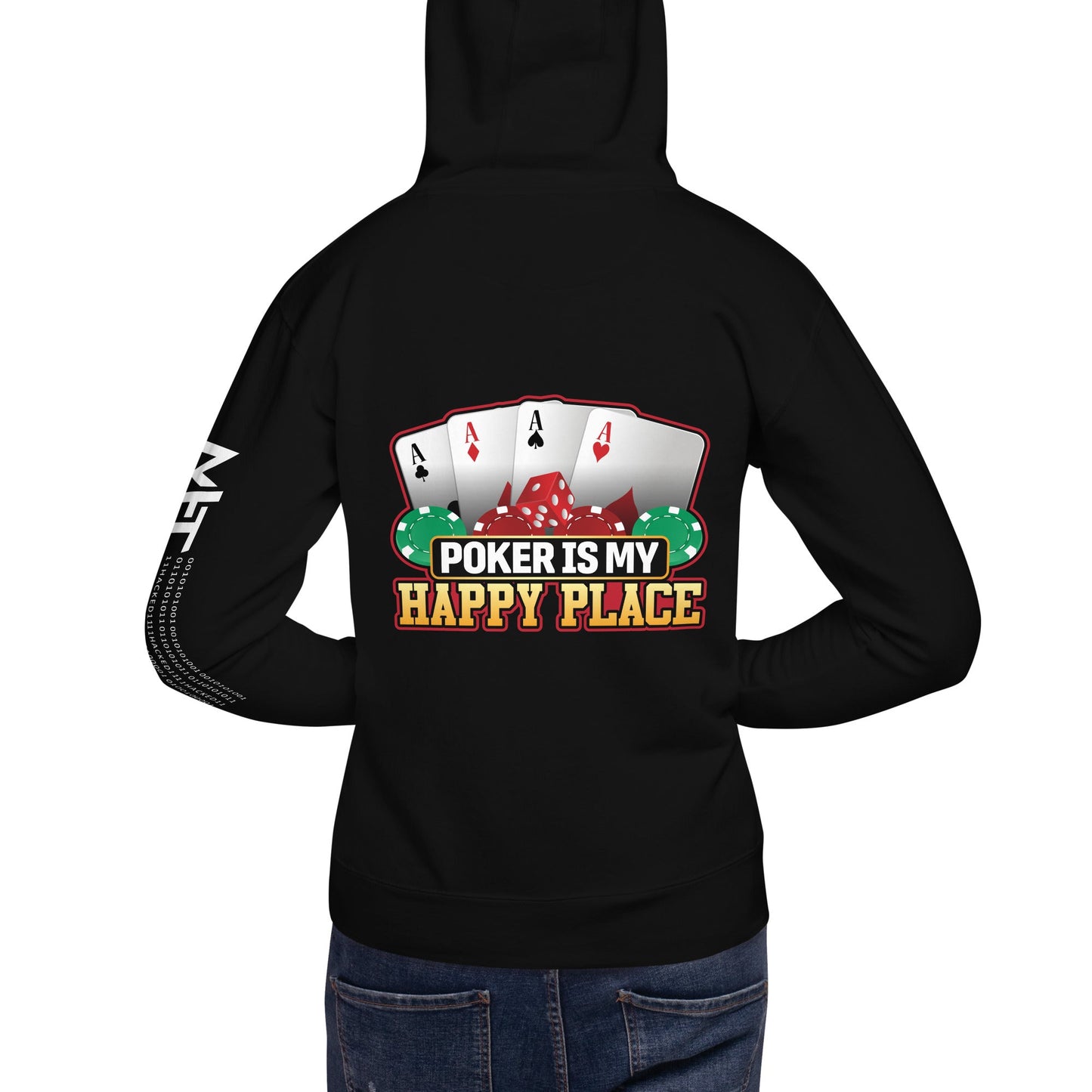 Poker Dad is like a Normal Dad but much Cooler - Unisex Hoodie ( Back Print ) by DarkByteGear