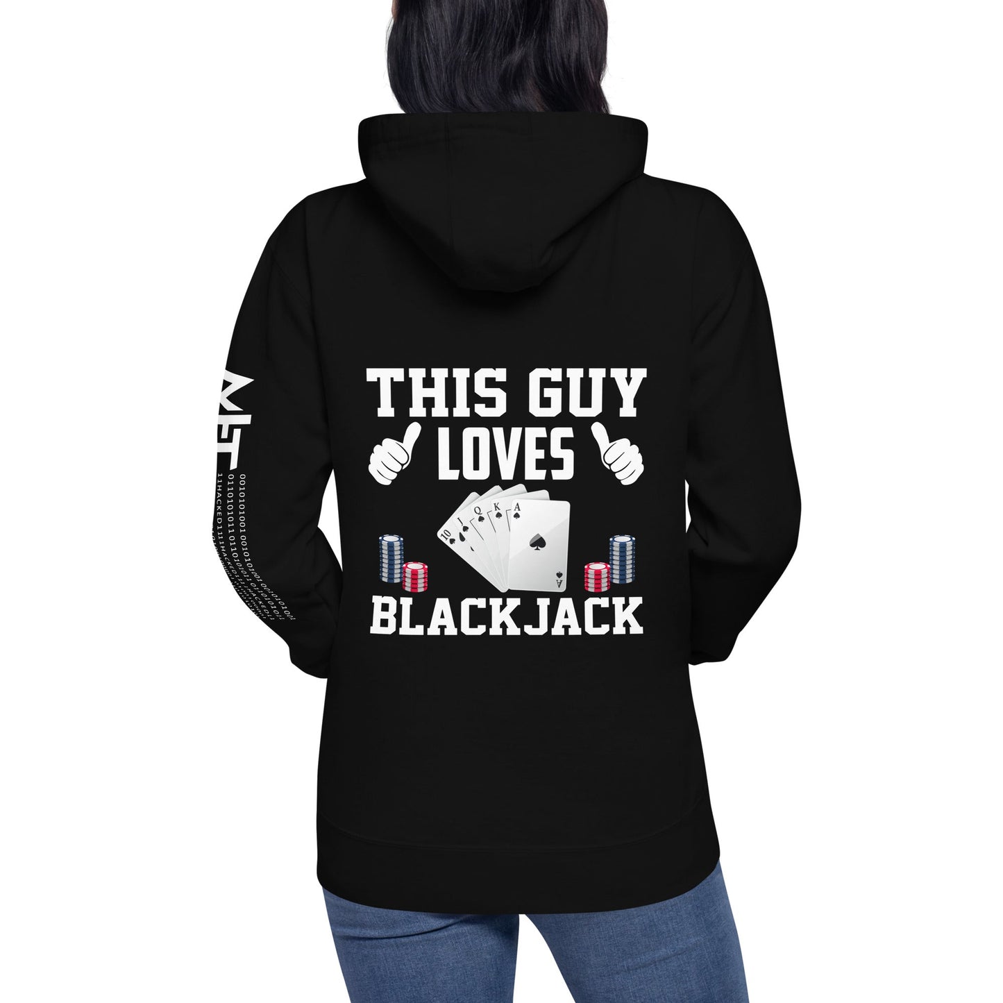 This Guy Loves Black Jack - Unisex Hoodie ( Back Print ) by DarkByteGear