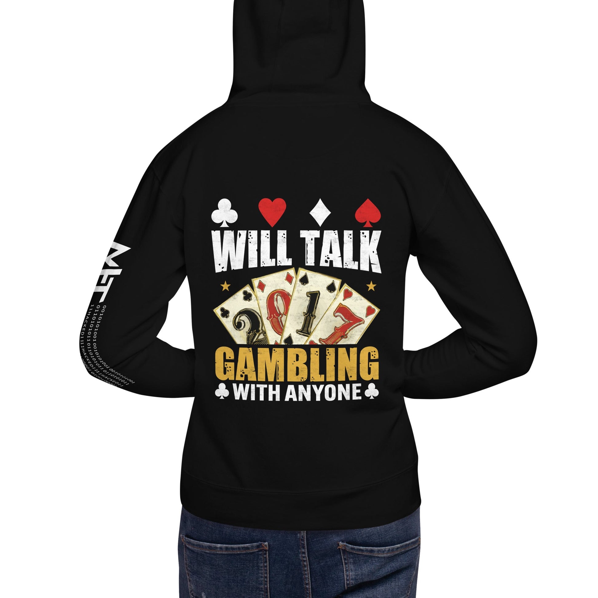 Will Talk about Gambling with everyone - Unisex Hoodie ( Back Print ) by DarkByteGear