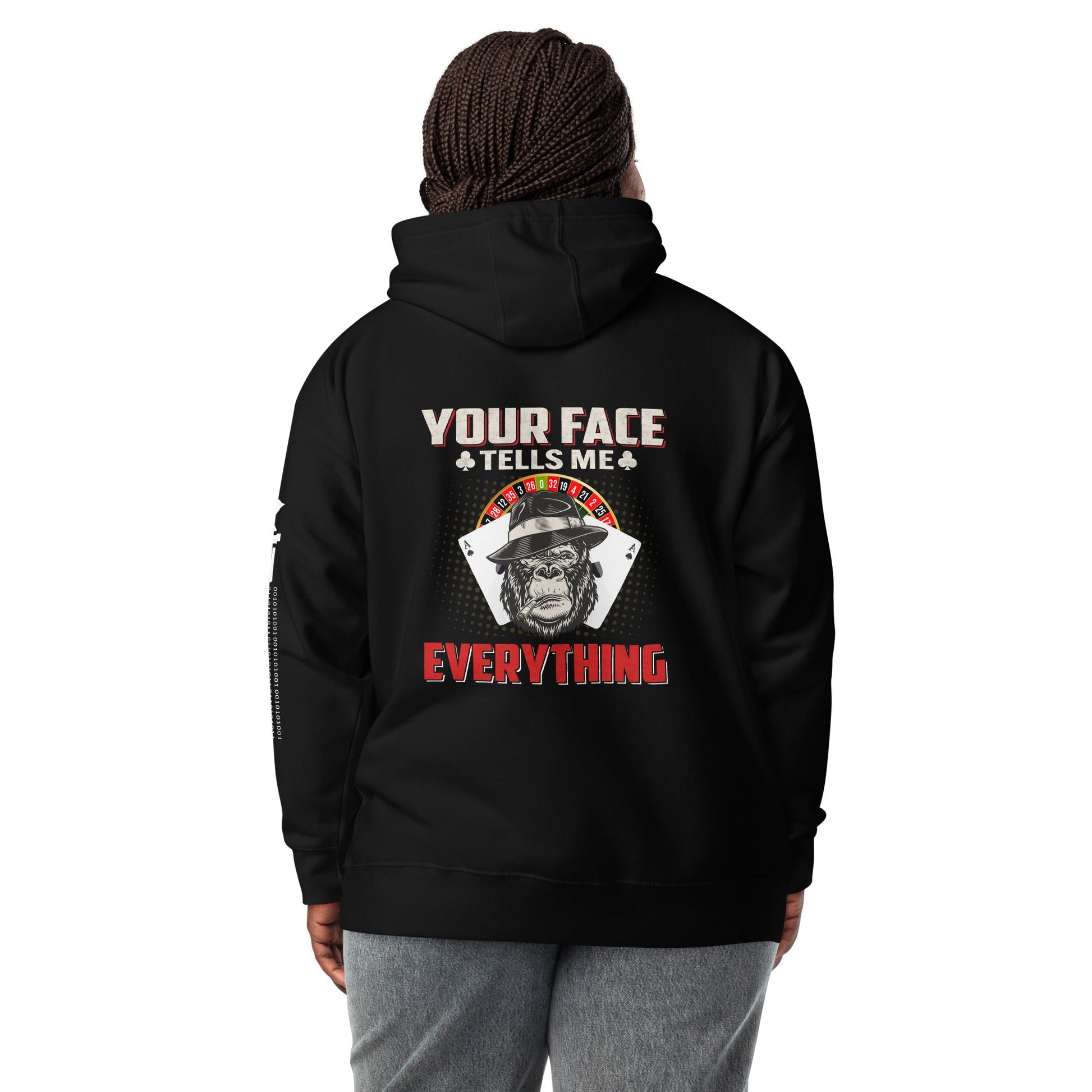 Your Face Tells me Everything - Unisex Hoodie ( Back Print ) by DarkByteGear