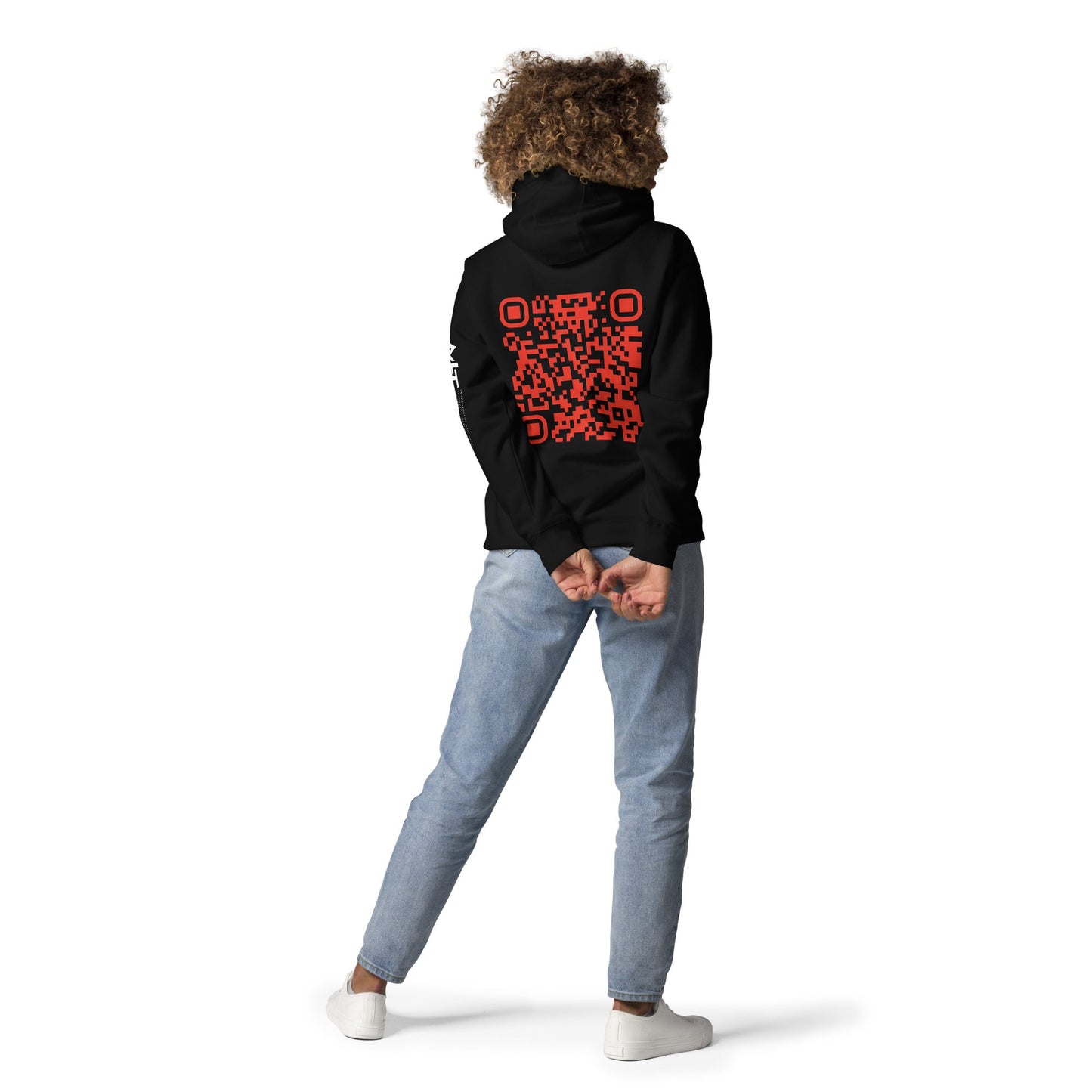 Who's the New Kid, Hacker, Developer, Gamer, Crypto King (RED) - Unisex Hoodie Personalized QR Code by DarkByteGear