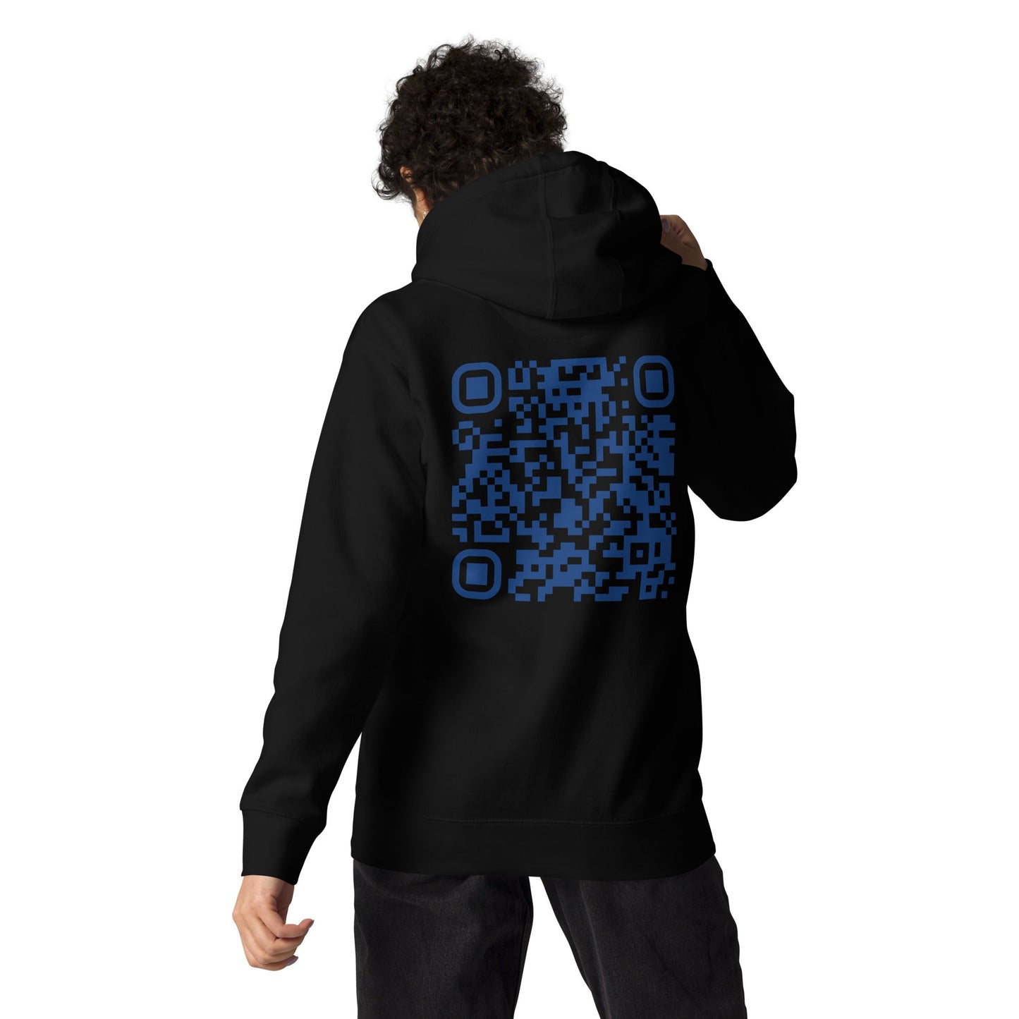 Who's the New Kid, Hacker, Developer, Gamer, Crypto King (No Logo) - Unisex Hoodie Personalized QR Code by DarkByteGear
