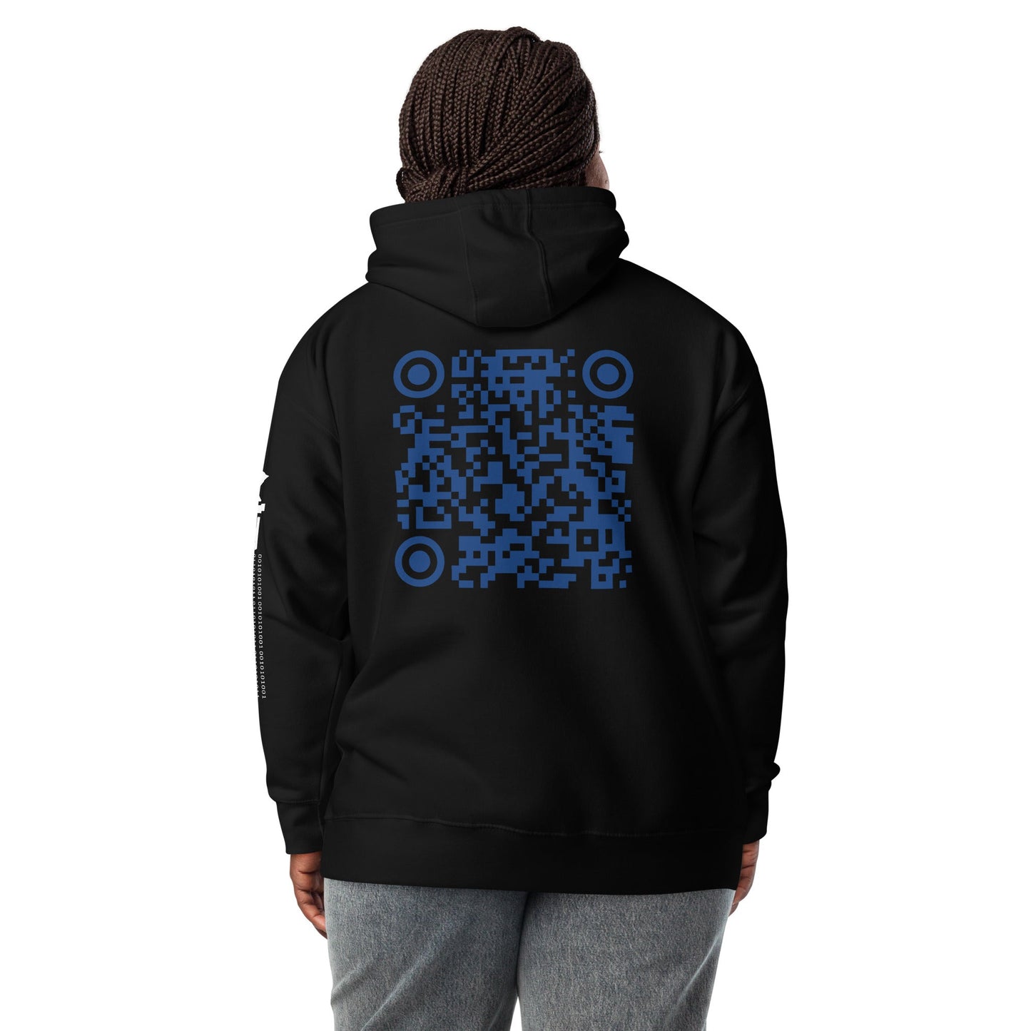 Who's the New Kid, Hacker, Developer, Gamer, Crypto King V1 - Unisex Hoodie Personalized QR Code by DarkByteGear