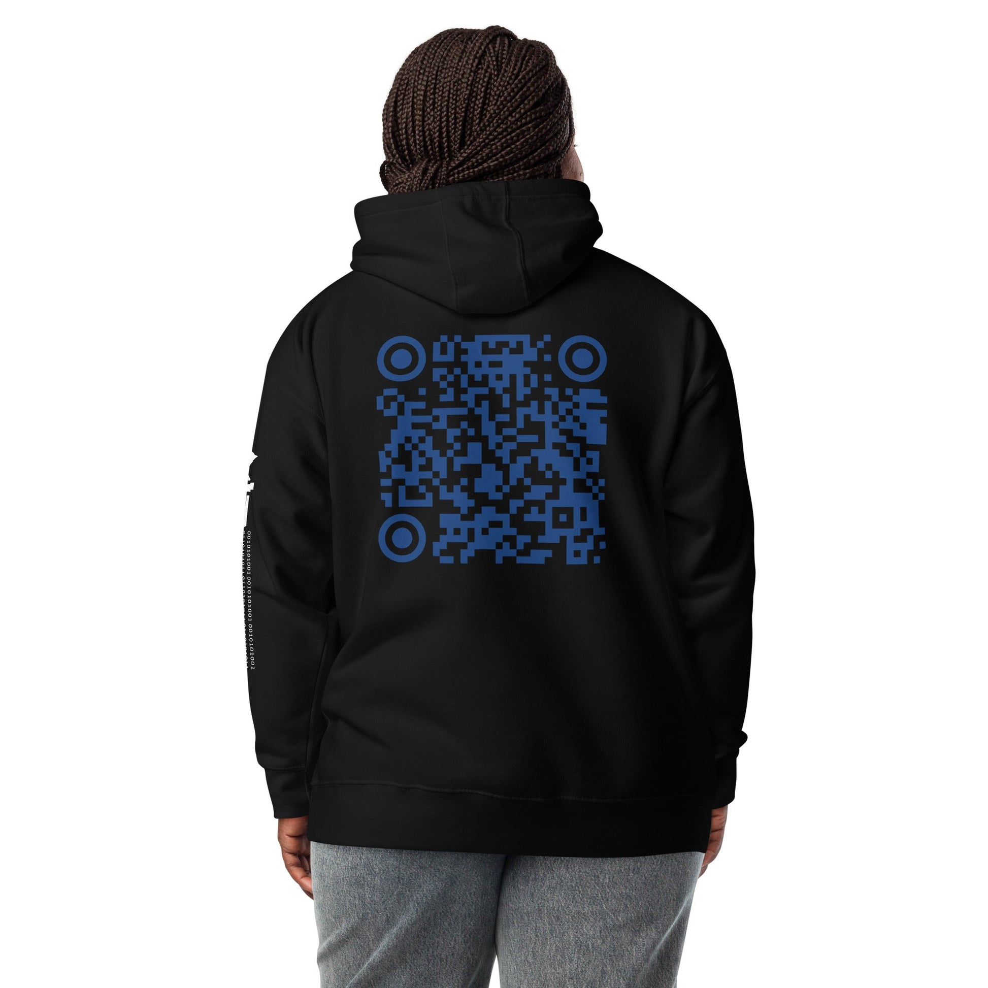 Who's the New Kid, Hacker, Developer, Gamer, Crypto King V1 - Unisex Hoodie Personalized QR Code by DarkByteGear