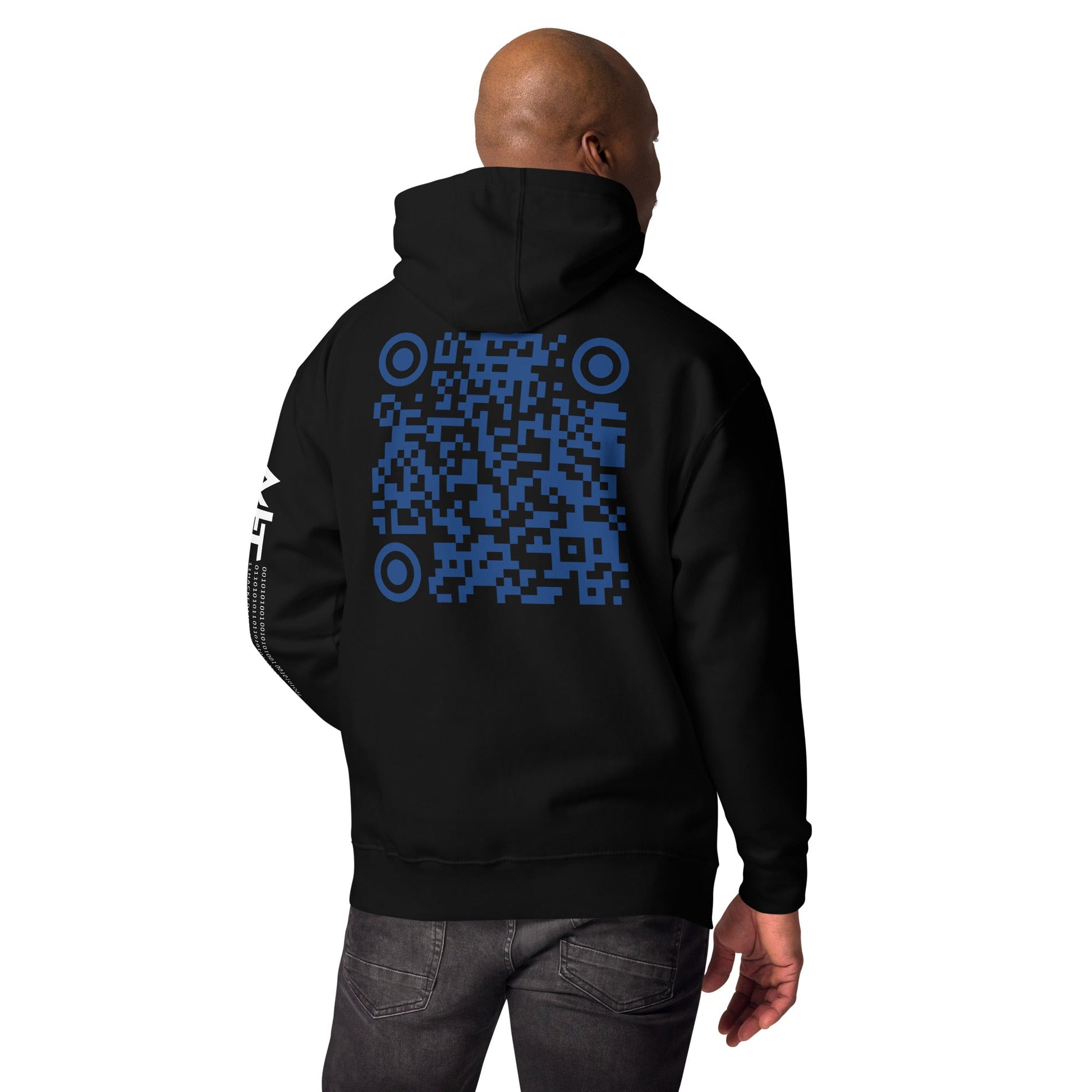 Who's the New Kid, Hacker, Developer, Gamer, Crypto King V1 - Unisex Hoodie Personalized QR Code by DarkByteGear
