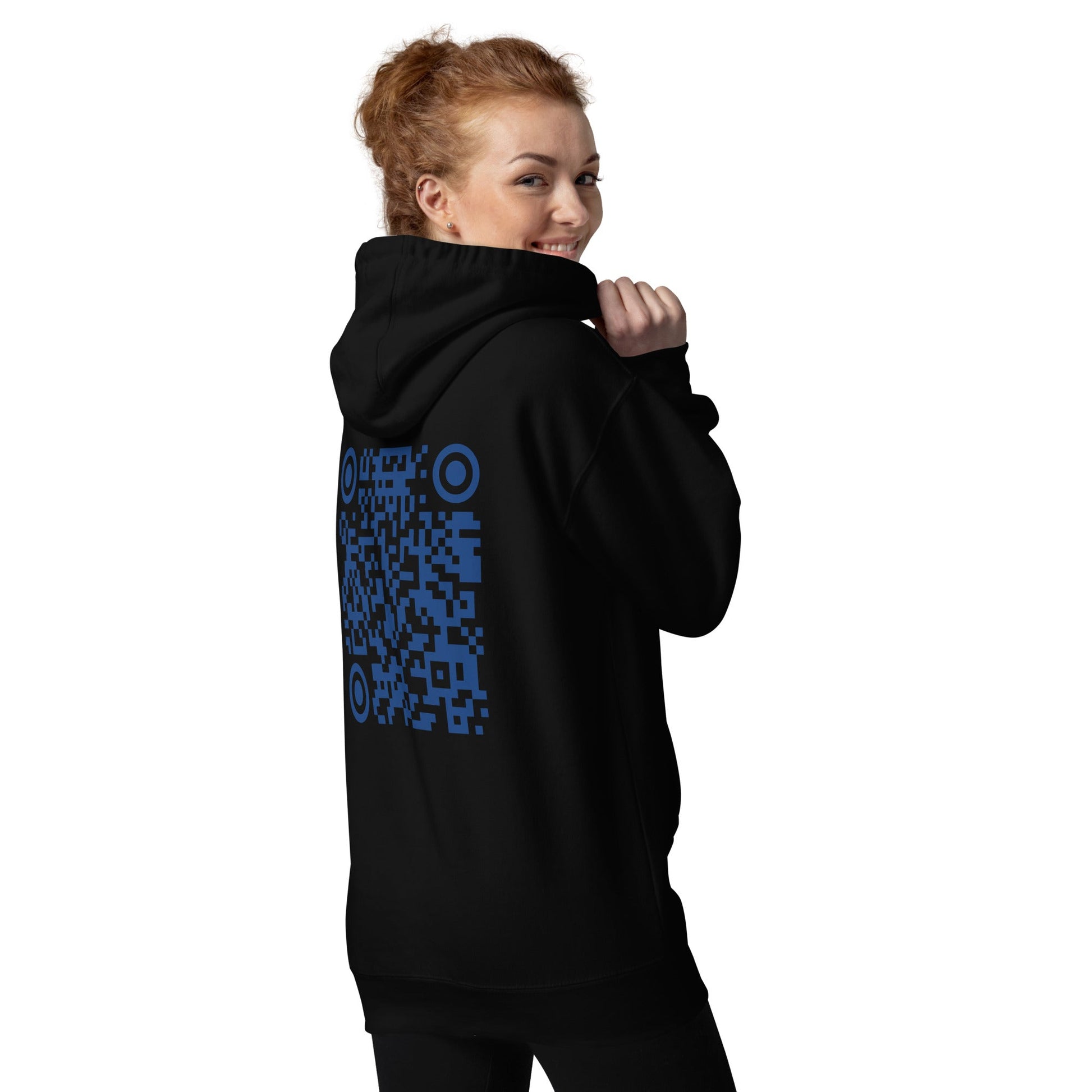 Who's the New Kid, Hacker, Developer, Gamer, Crypto King V1 - Unisex Hoodie Personalized QR Code by DarkByteGear