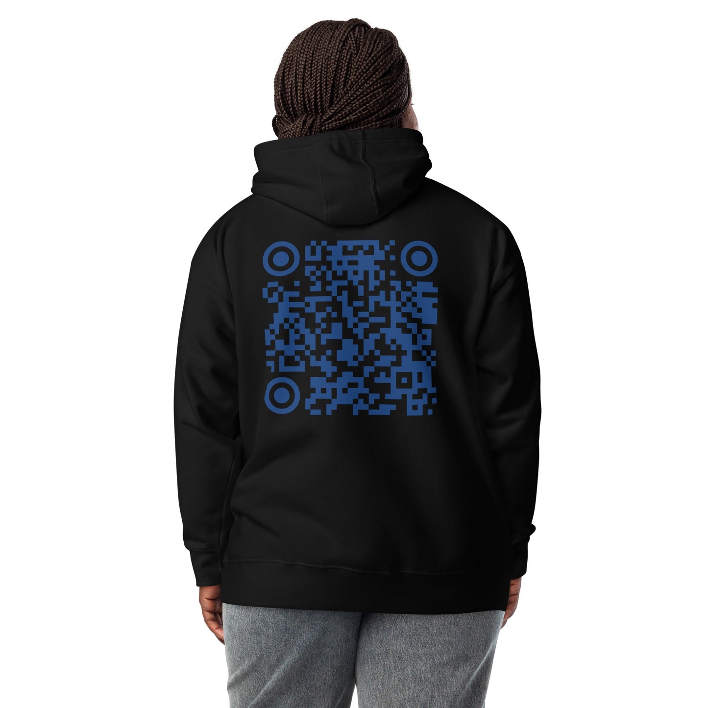 Who's the New Kid, Hacker, Developer, Gamer, Crypto King V1 (No Logo) - Unisex Hoodie Personalized QR Code by DarkByteGear