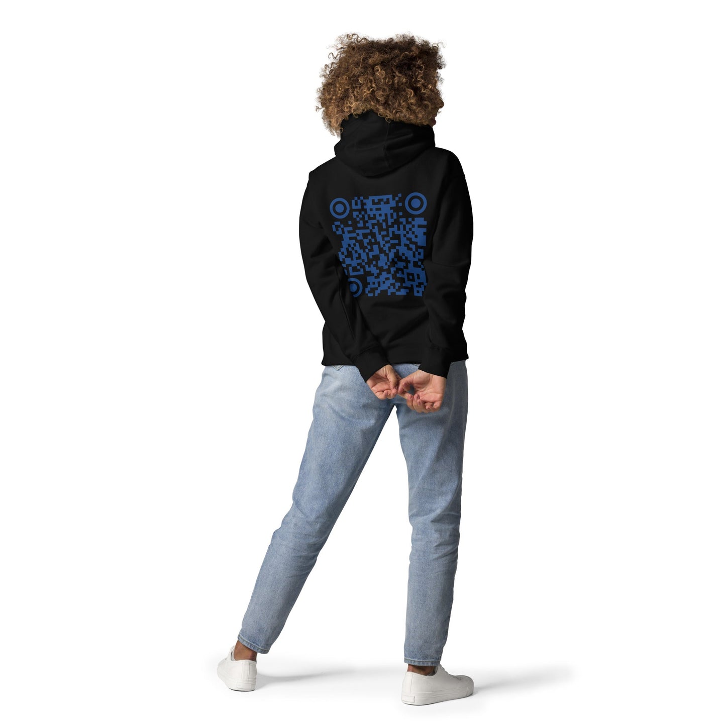 Who's the New Kid, Hacker, Developer, Gamer, Crypto King V1 (No Logo) - Unisex Hoodie Personalized QR Code by DarkByteGear