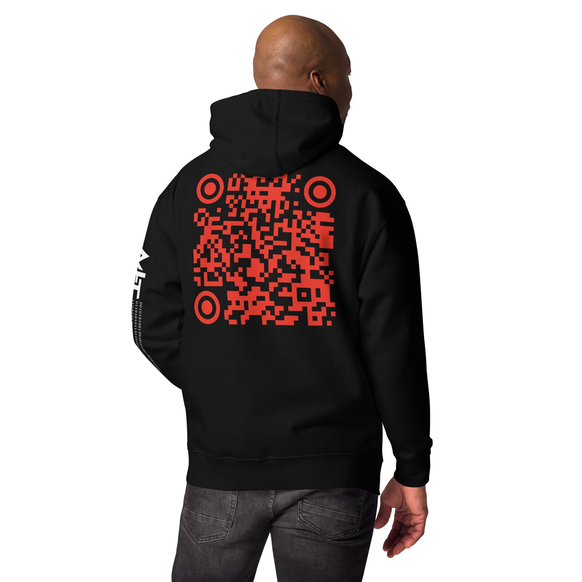 Who's the New Kid, Hacker, Developer, Gamer, Crypto King V1 - Unisex Hoodie Personalized QR Code by DarkByteGear