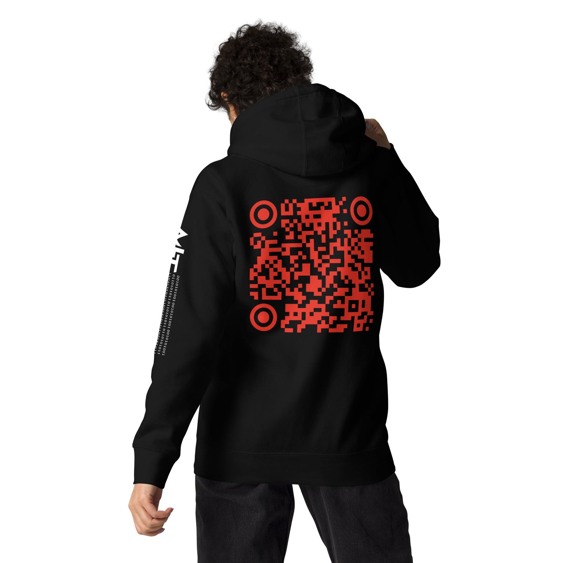 Who's the New Kid, Hacker, Developer, Gamer, Crypto King V1 - Unisex Hoodie Personalized QR Code by DarkByteGear