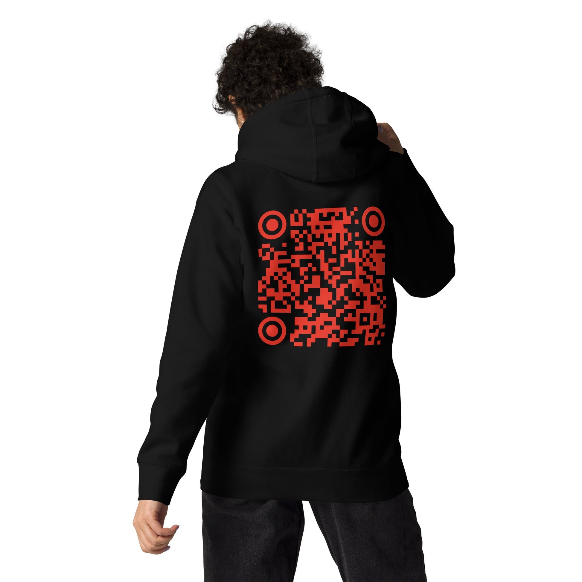 Who's the New Kid, Hacker, Developer, Gamer, Crypto King V1 (No Logo) - Unisex Hoodie Personalized QR Code by DarkByteGear
