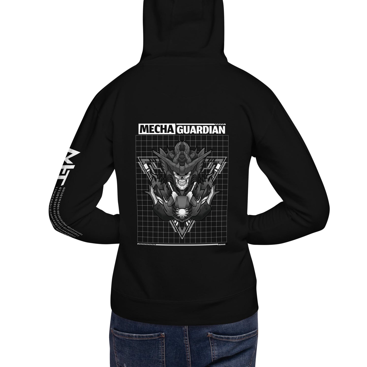 Mecha Guardian - Unisex Hoodie ( Back Print ) by DarkByteGear