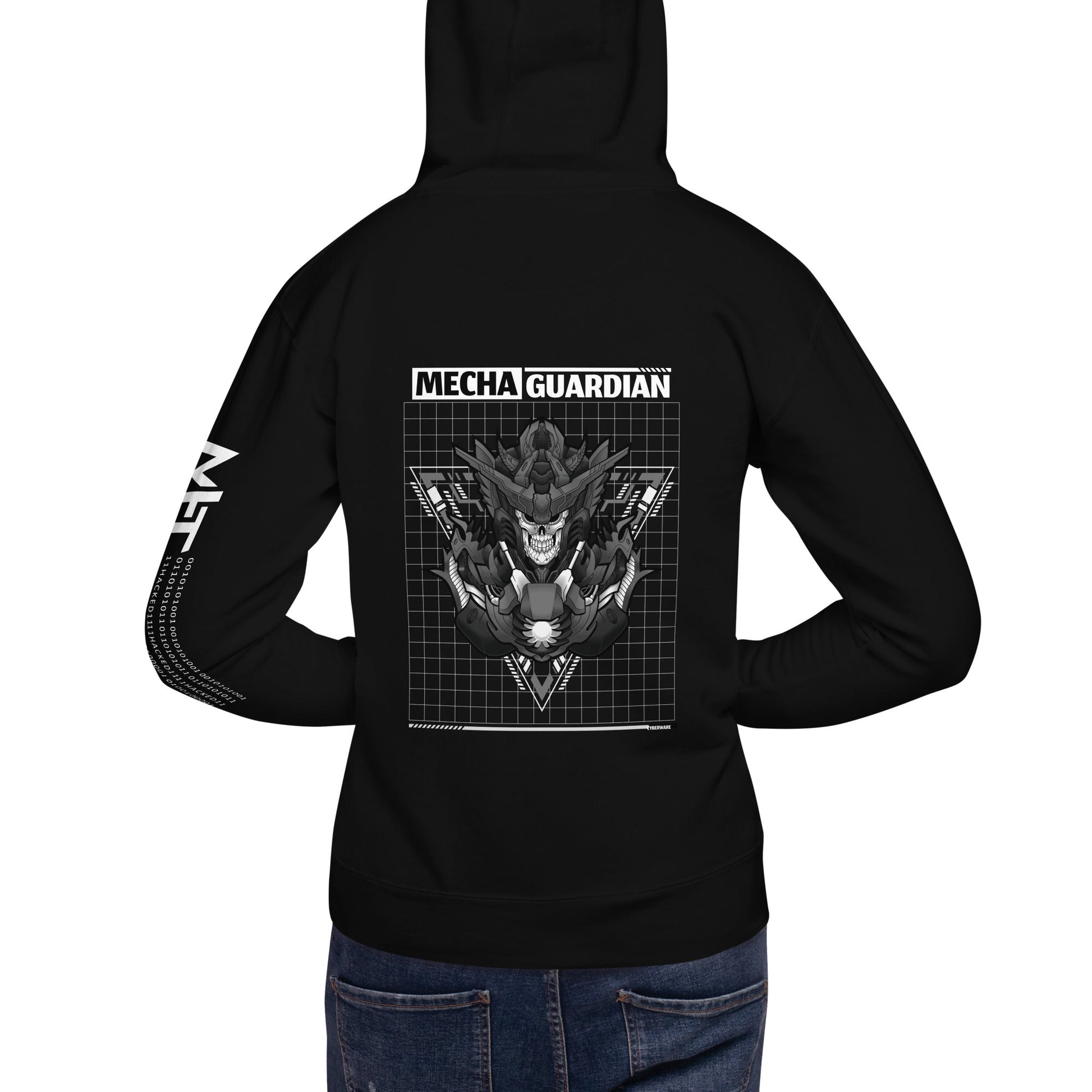 Mecha Guardian - Unisex Hoodie ( Back Print ) by DarkByteGear